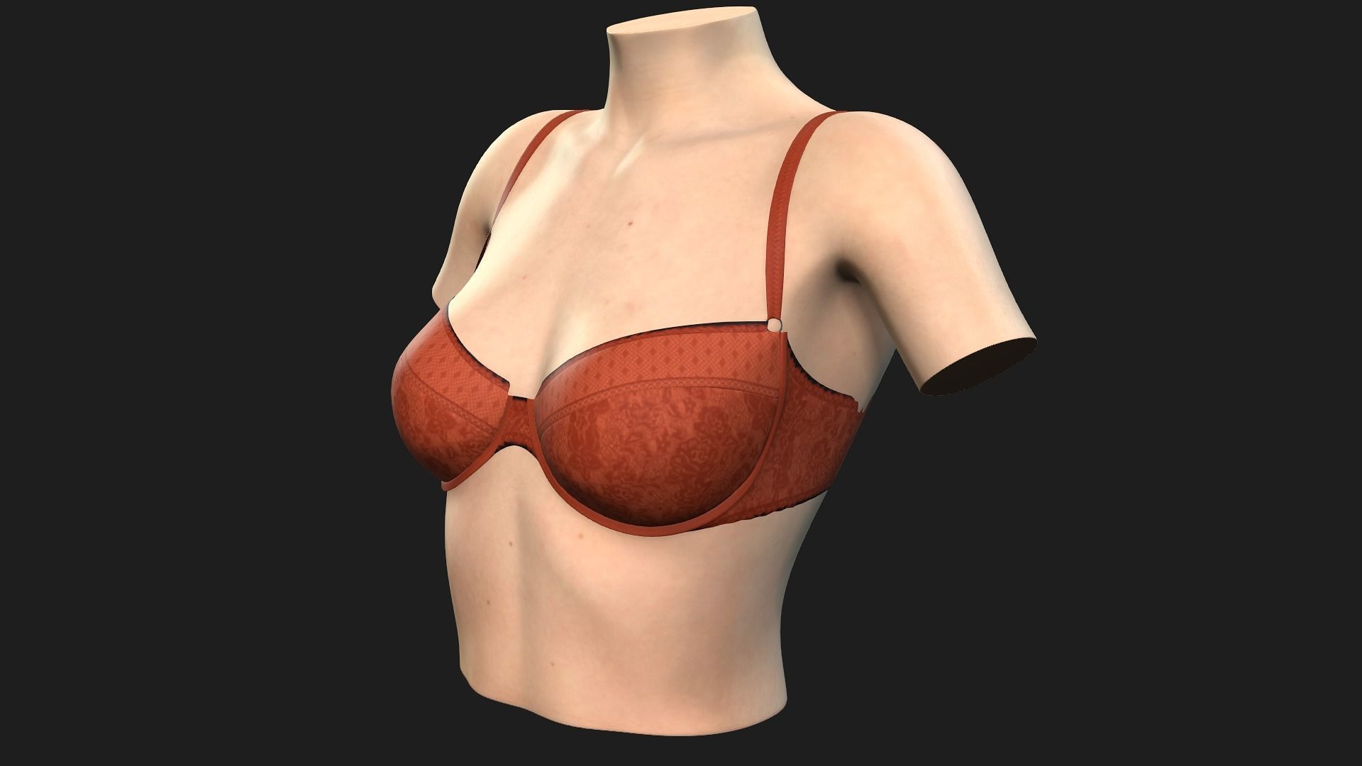 5 in 1 collection bra on mannequin 3D model_8