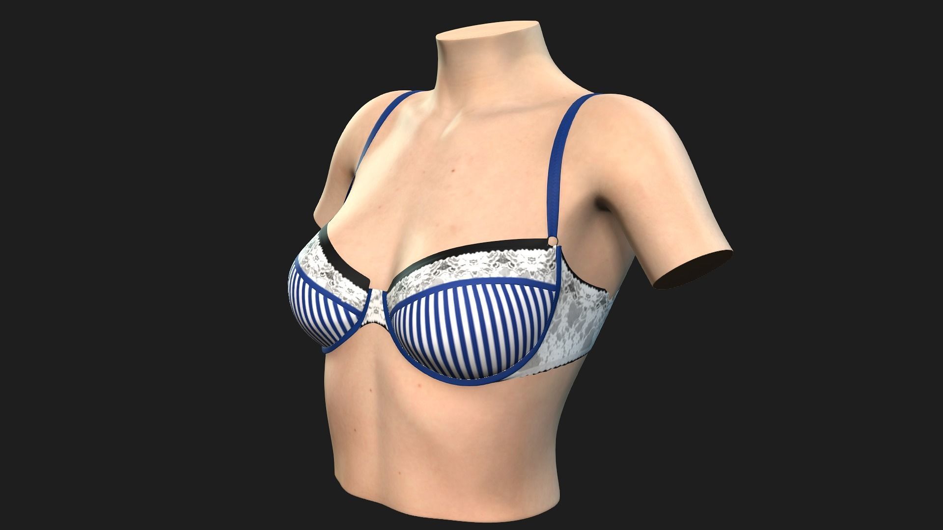 5 in 1 collection bra on mannequin 3D model_6