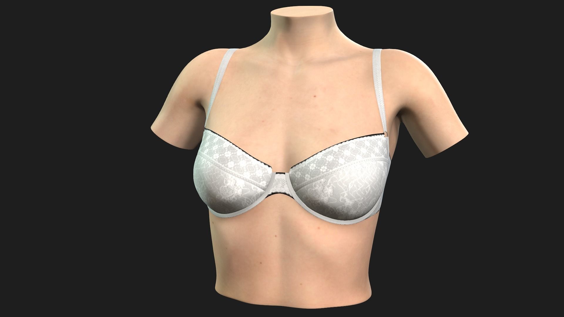 5 in 1 collection bra on mannequin 3D model_5
