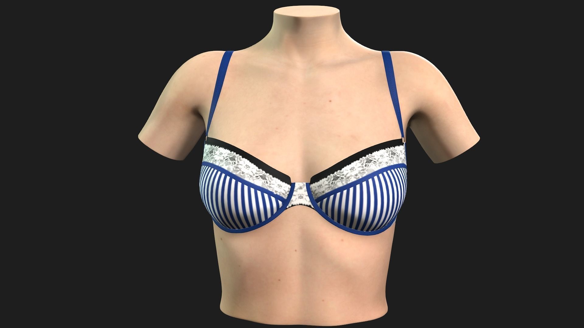 5 in 1 collection bra on mannequin 3D model_7