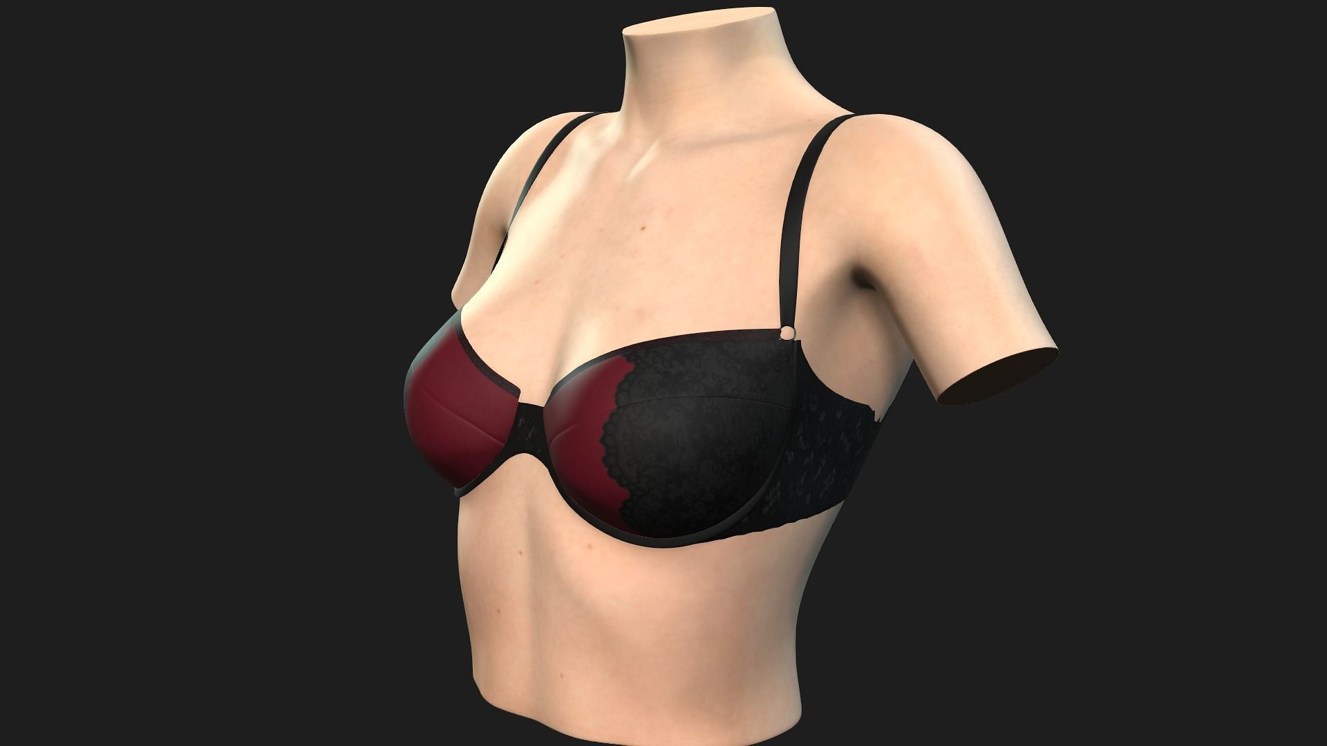 5 in 1 collection bra on mannequin 3D model_10
