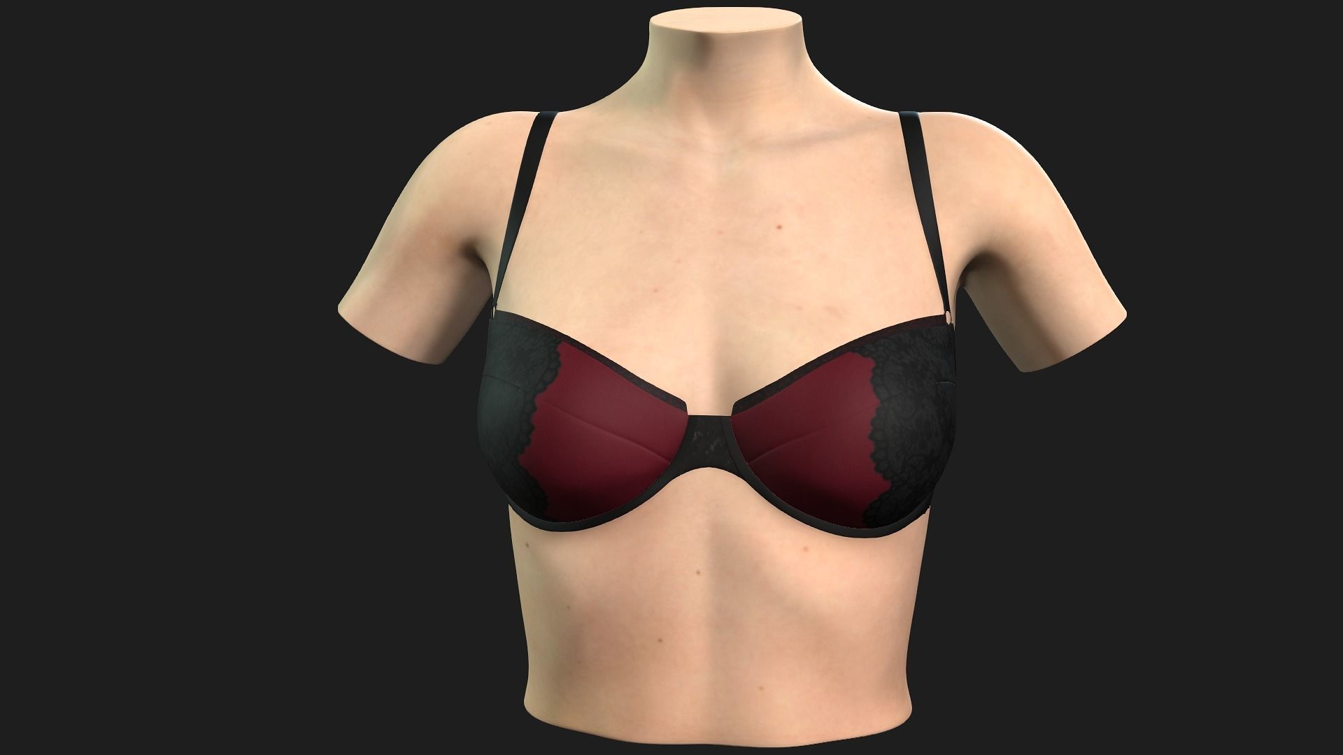 5 in 1 collection bra on mannequin 3D model_11