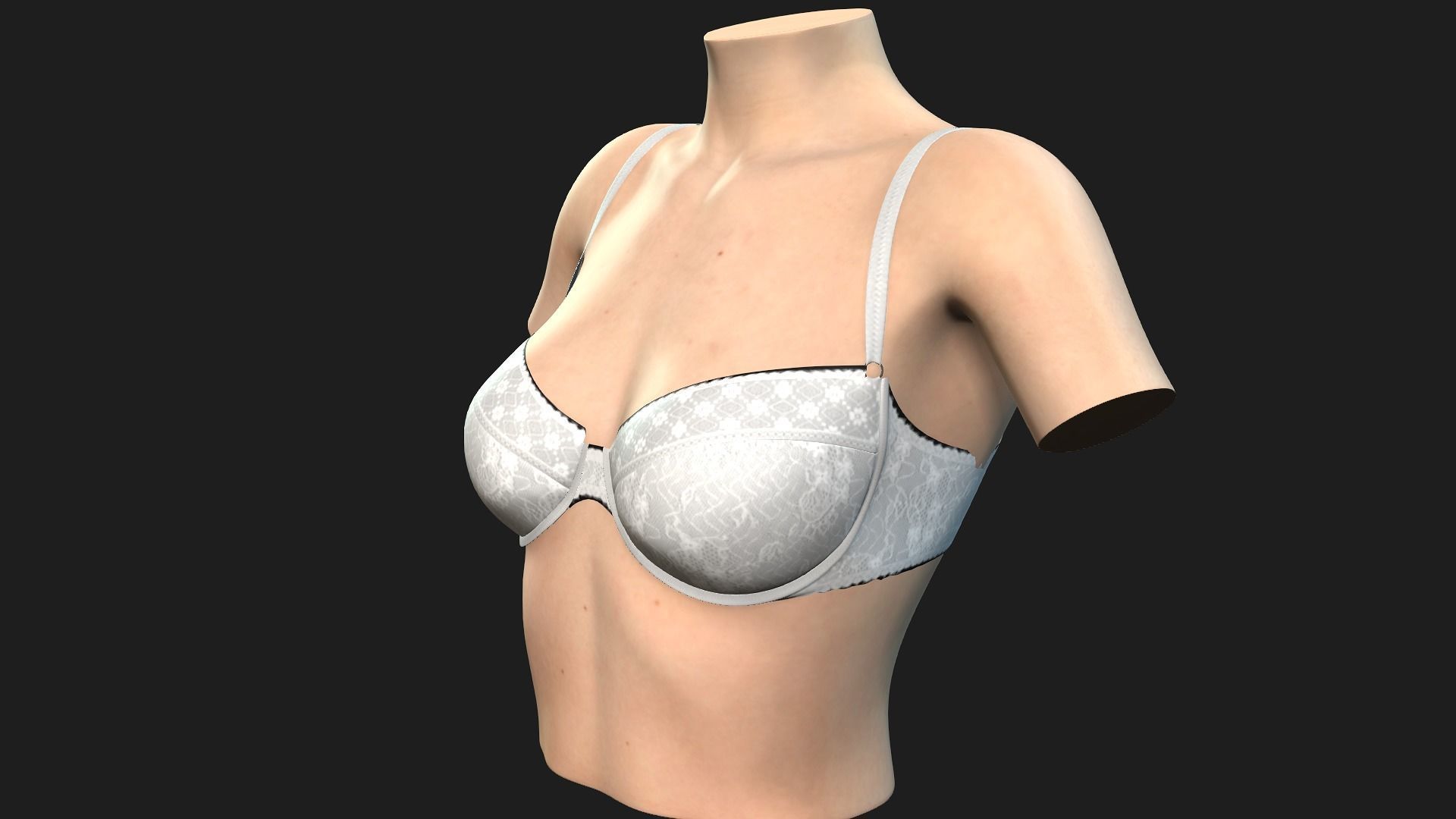 5 in 1 collection bra on mannequin 3D model_4