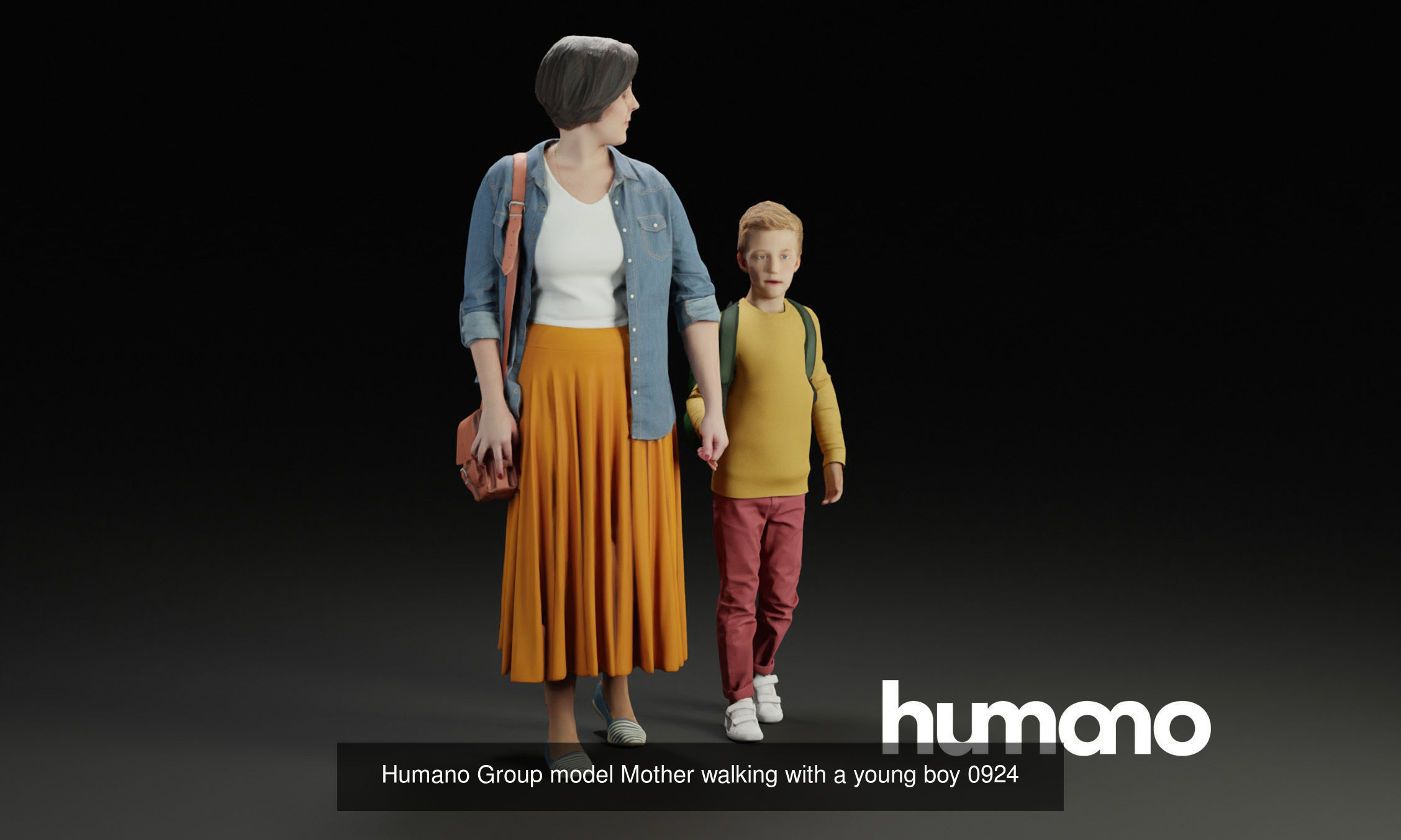 Humano 5-PACK - PEOPLE - KIDS WITH PARENTS - 5x 3d models 09A 3D Model Collection_5