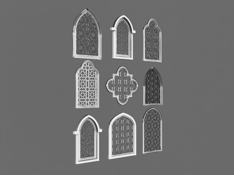 Arabic Windows Set 3D model_3