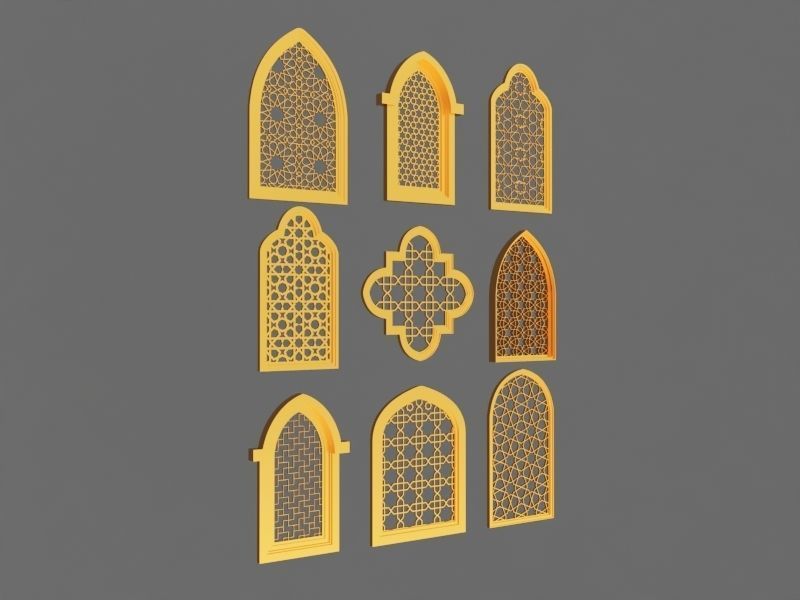 Arabic Windows Set 3D model_1