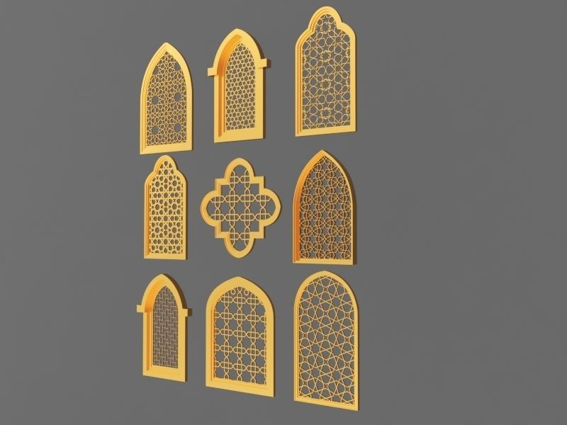 Arabic Windows Set 3D model_2
