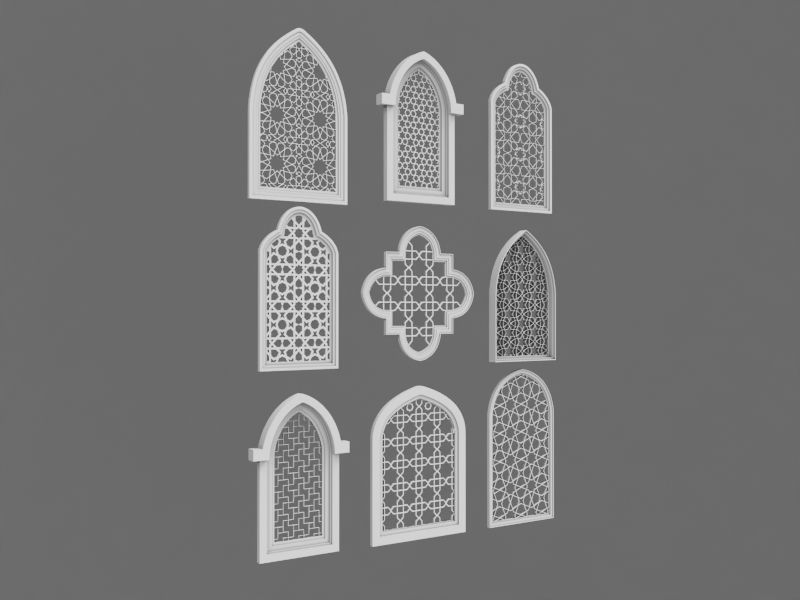 Arabic Windows Set 3D model_4