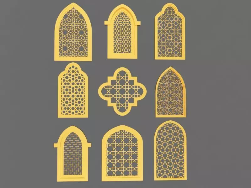 Arabic Windows Set 3D model_0