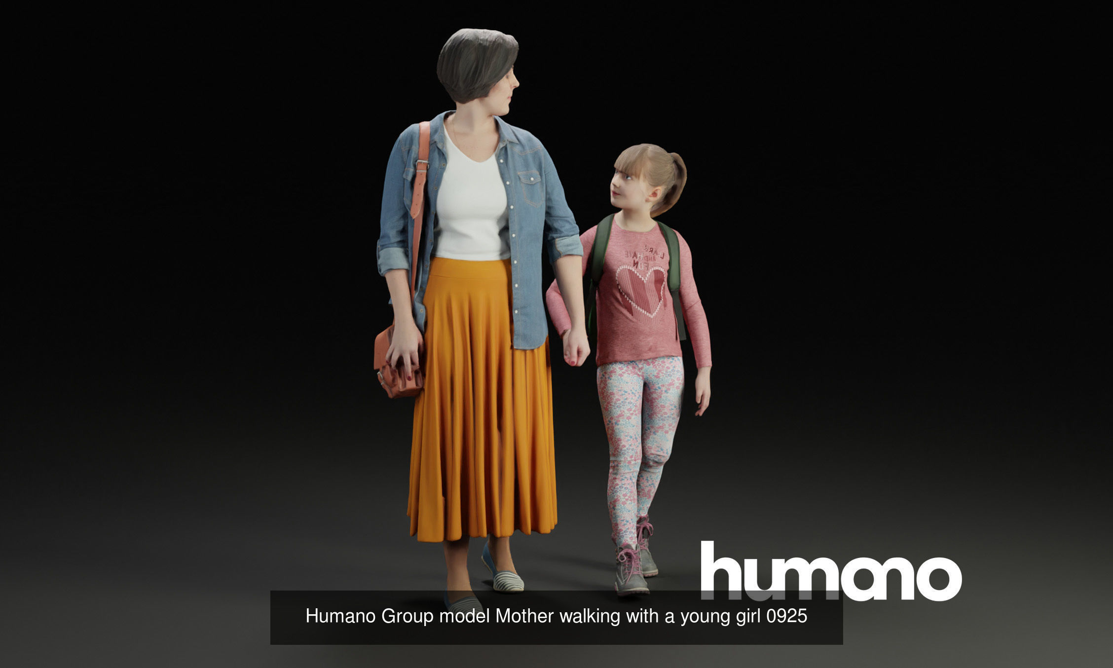 Humano 5-PACK - PEOPLE - KIDS WITH PARENTS - 5x 3d models 09B 3D Model Collection_4