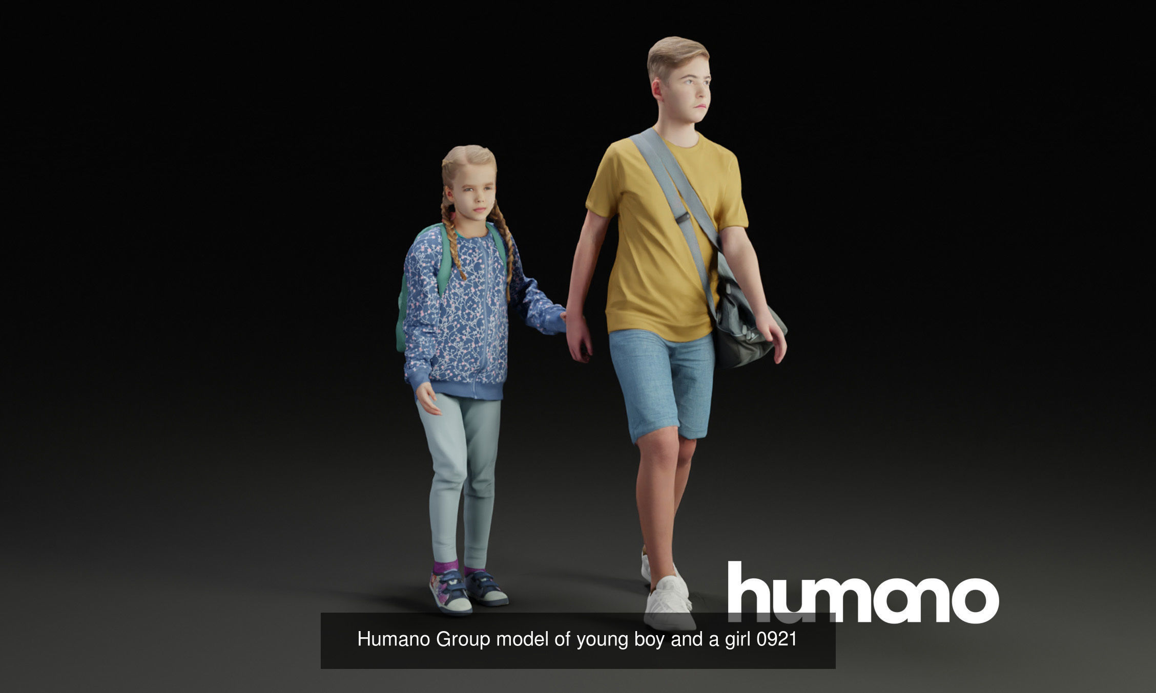 Humano 5-PACK - PEOPLE - KIDS WITH PARENTS - 5x 3d models 09B 3D Model Collection_3