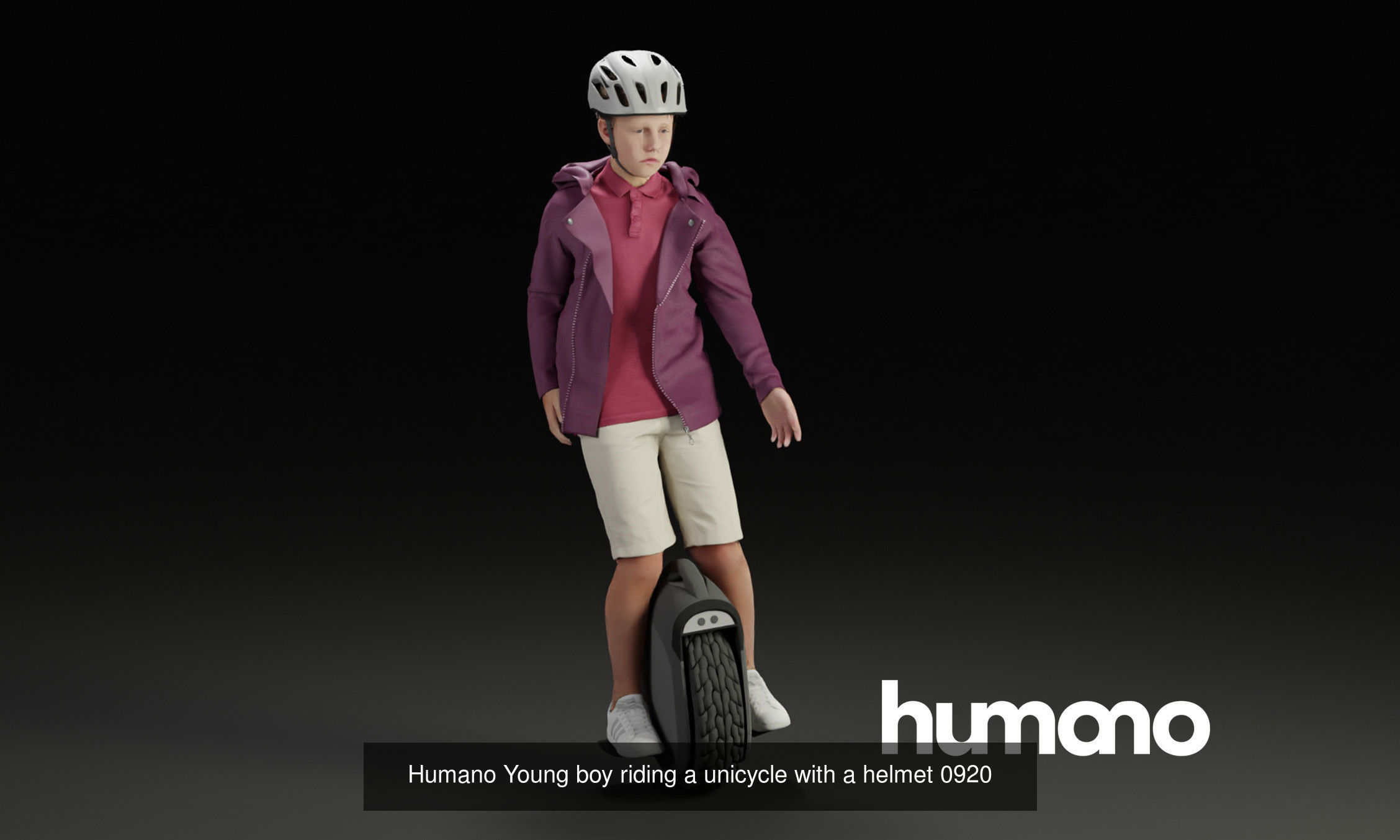Humano 5-PACK - CHILDREN KIDS ON HOVERBOARDS - 5x 3d models 09D 3D Model Collection_5