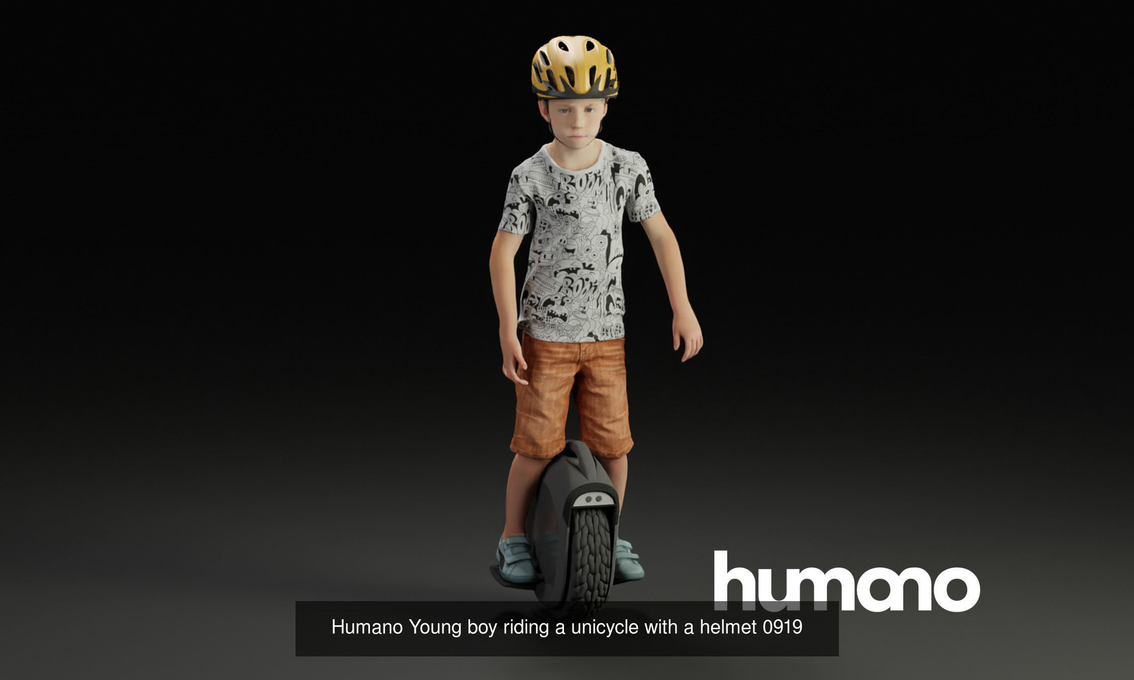 Humano 5-PACK - CHILDREN KIDS ON HOVERBOARDS - 5x 3d models 09D 3D Model Collection_4