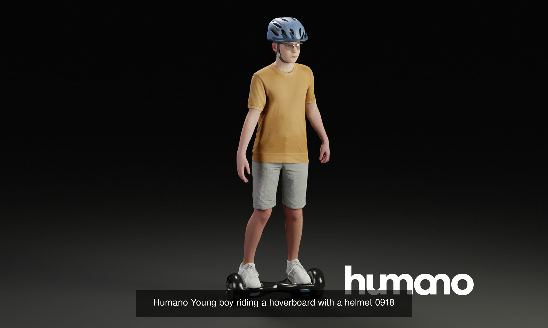 Humano 5-PACK - CHILDREN KIDS ON HOVERBOARDS - 5x 3d models 09D 3D Model Collection_3