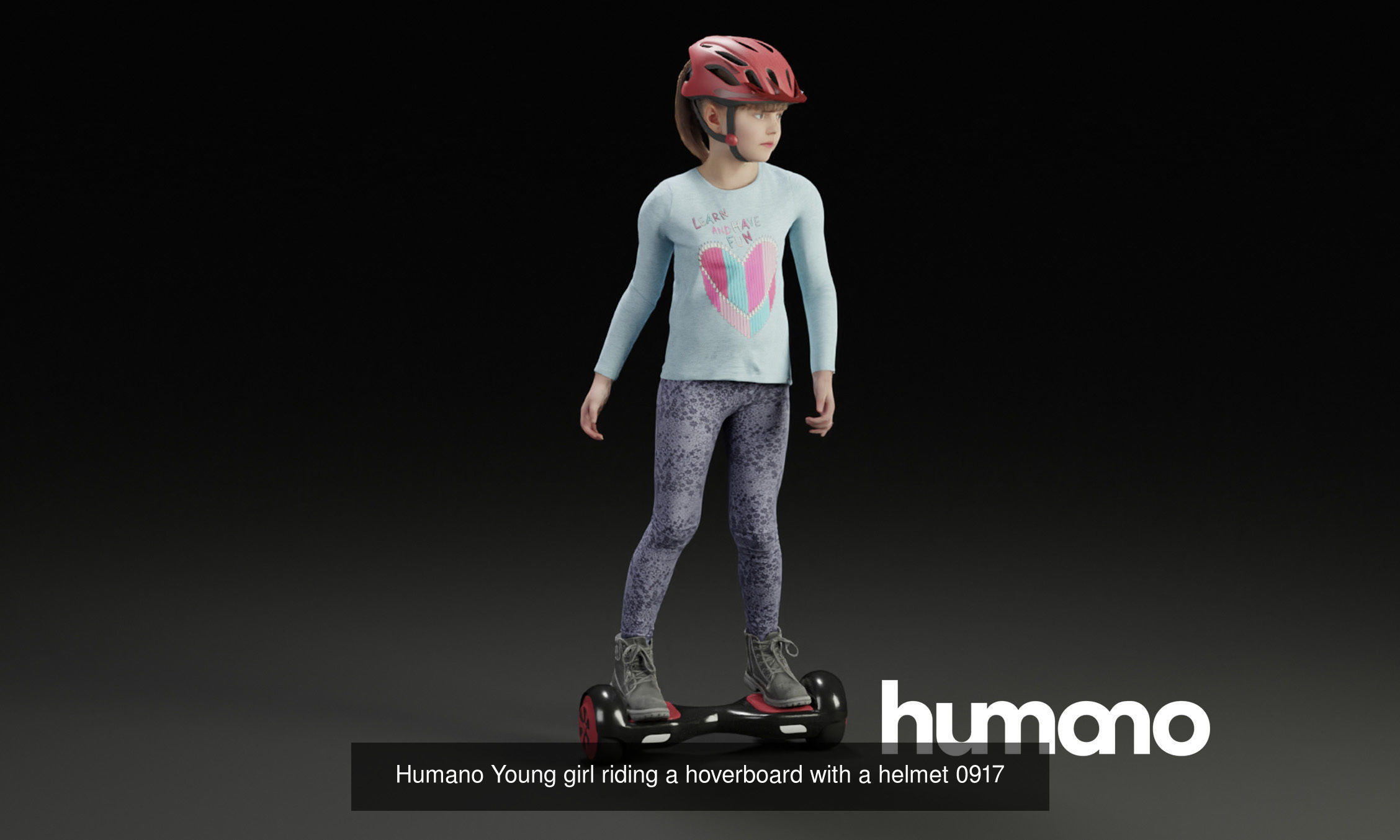 Humano 5-PACK - CHILDREN KIDS ON HOVERBOARDS - 5x 3d models 09D 3D Model Collection_2