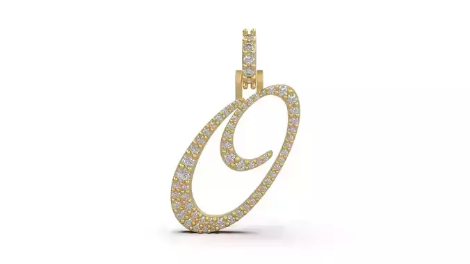 Initial Letter O Necklace Pendant Alphabet Pendant