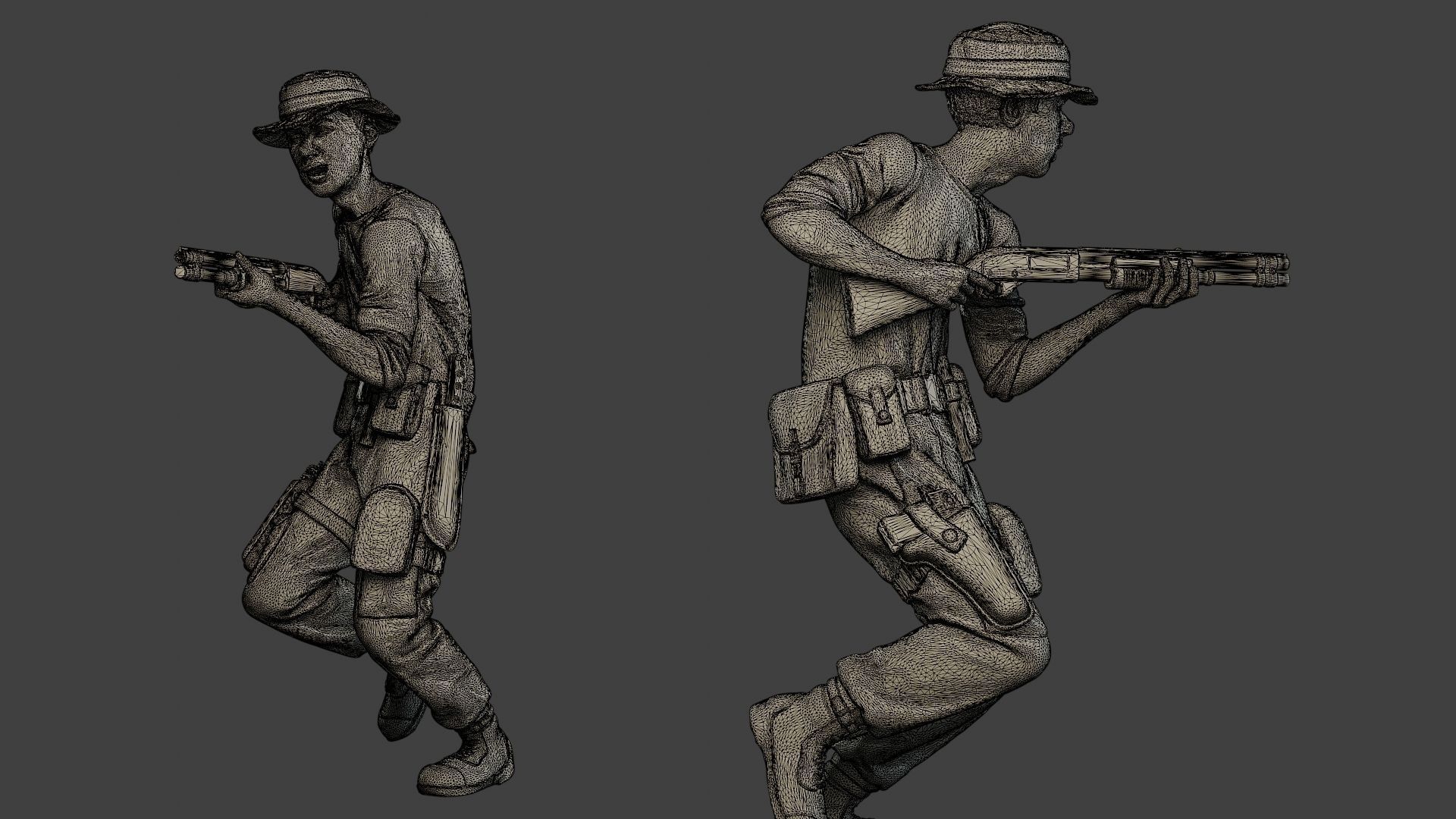 Modern Jungle Soldiers MJS1 Pack 2 3D Model Collection_15