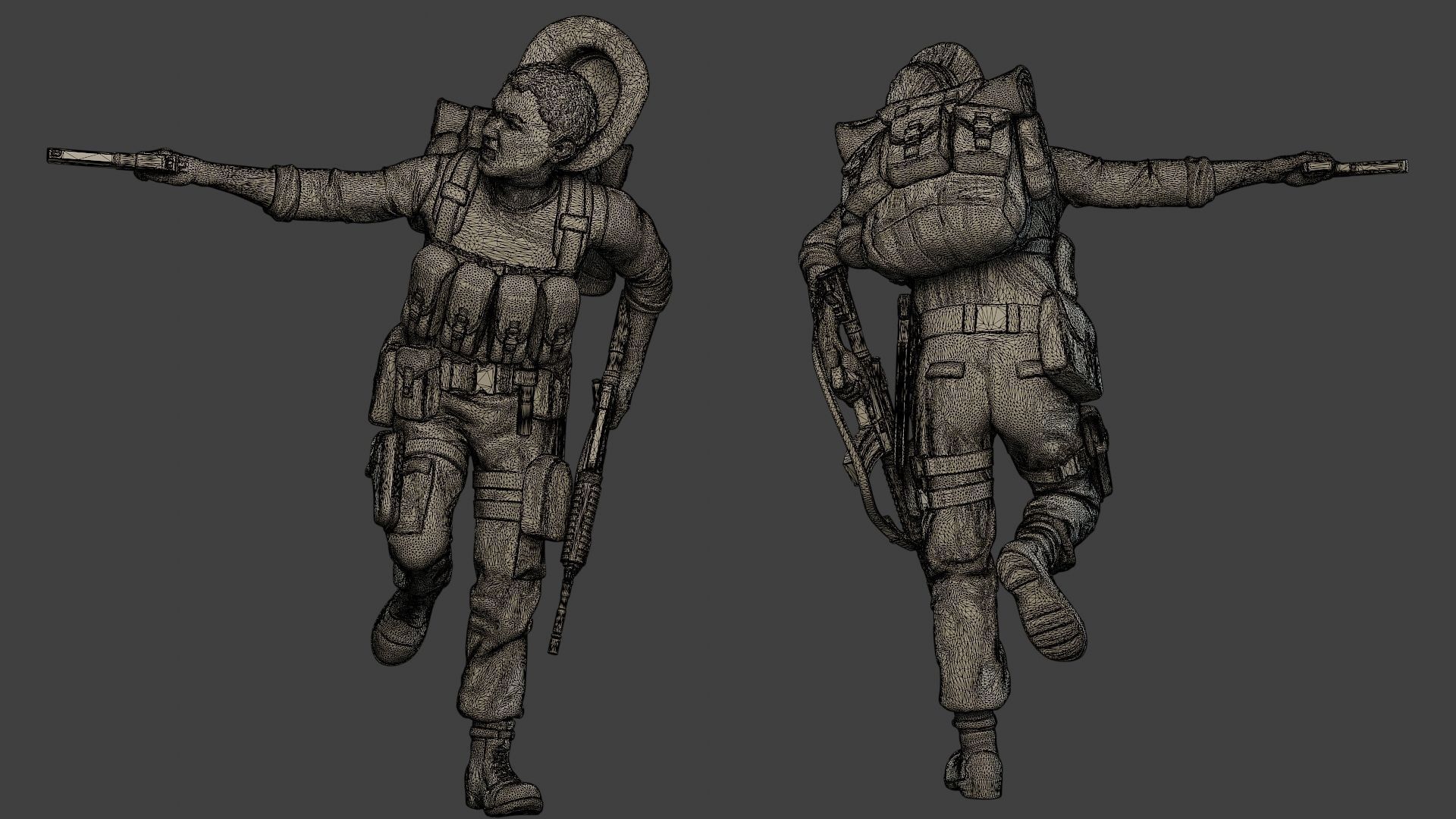 Modern Jungle Soldiers MJS1 Pack 2 3D Model Collection_11