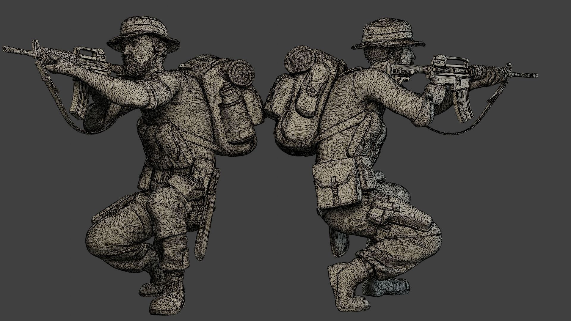 Modern Jungle Soldiers MJS1 Pack 2 3D Model Collection_12