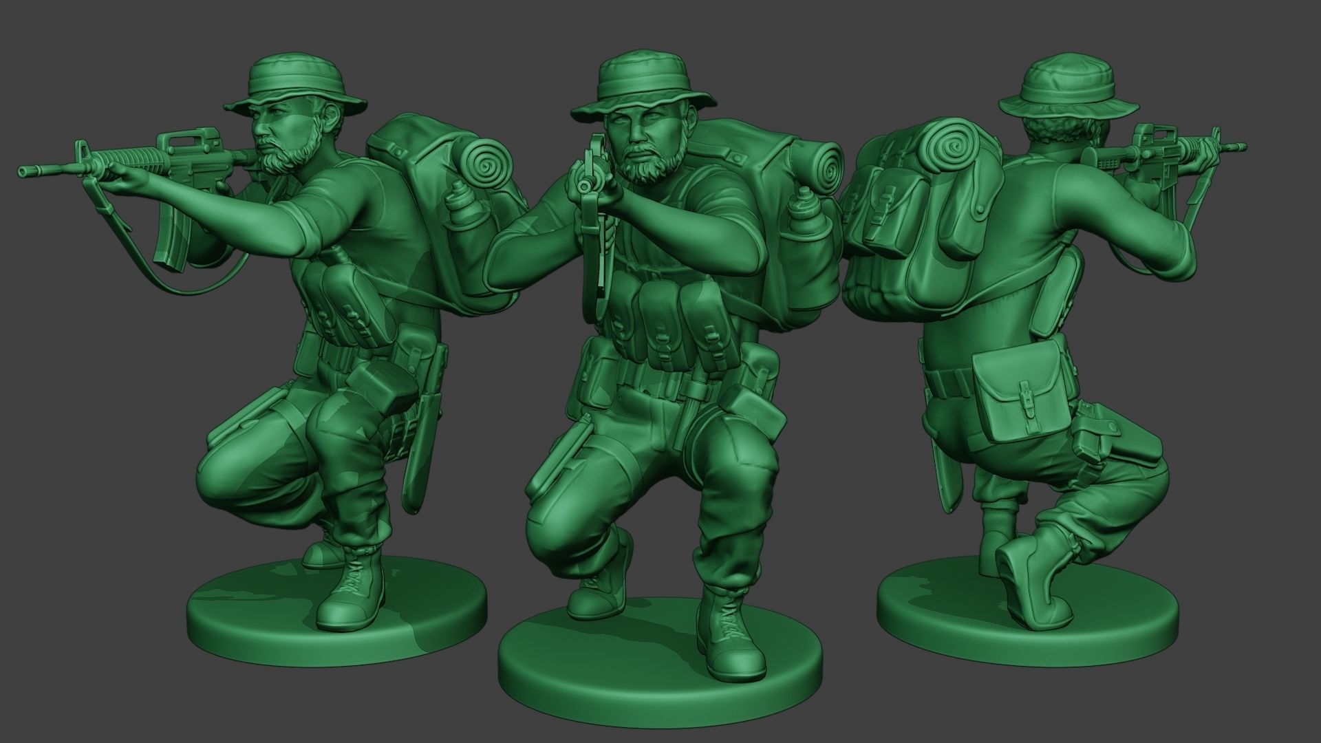 Modern Jungle Soldiers MJS1 Pack 2 3D Model Collection_7