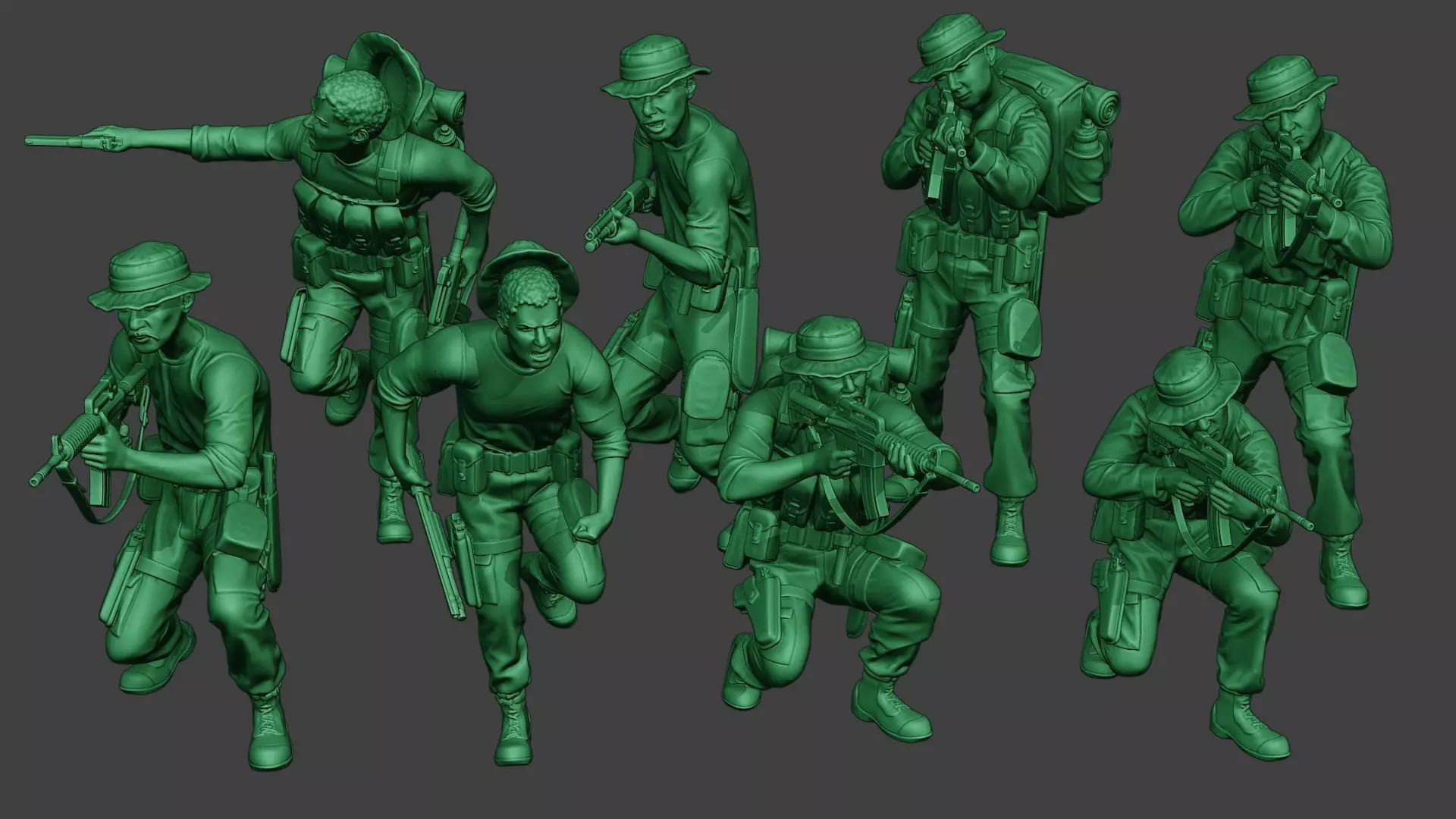 Modern Jungle Soldiers MJS1 Pack 2 3D Model Collection_0