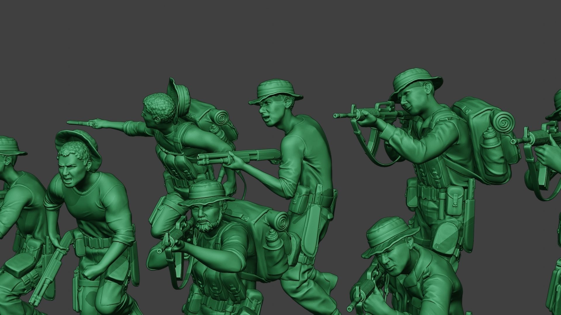 Modern Jungle Soldiers MJS1 Pack 2 3D Model Collection_31