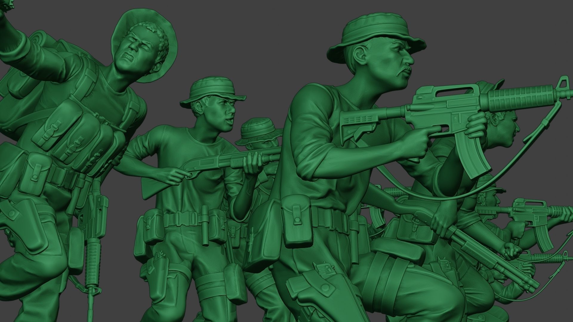 Modern Jungle Soldiers MJS1 Pack 2 3D Model Collection_18
