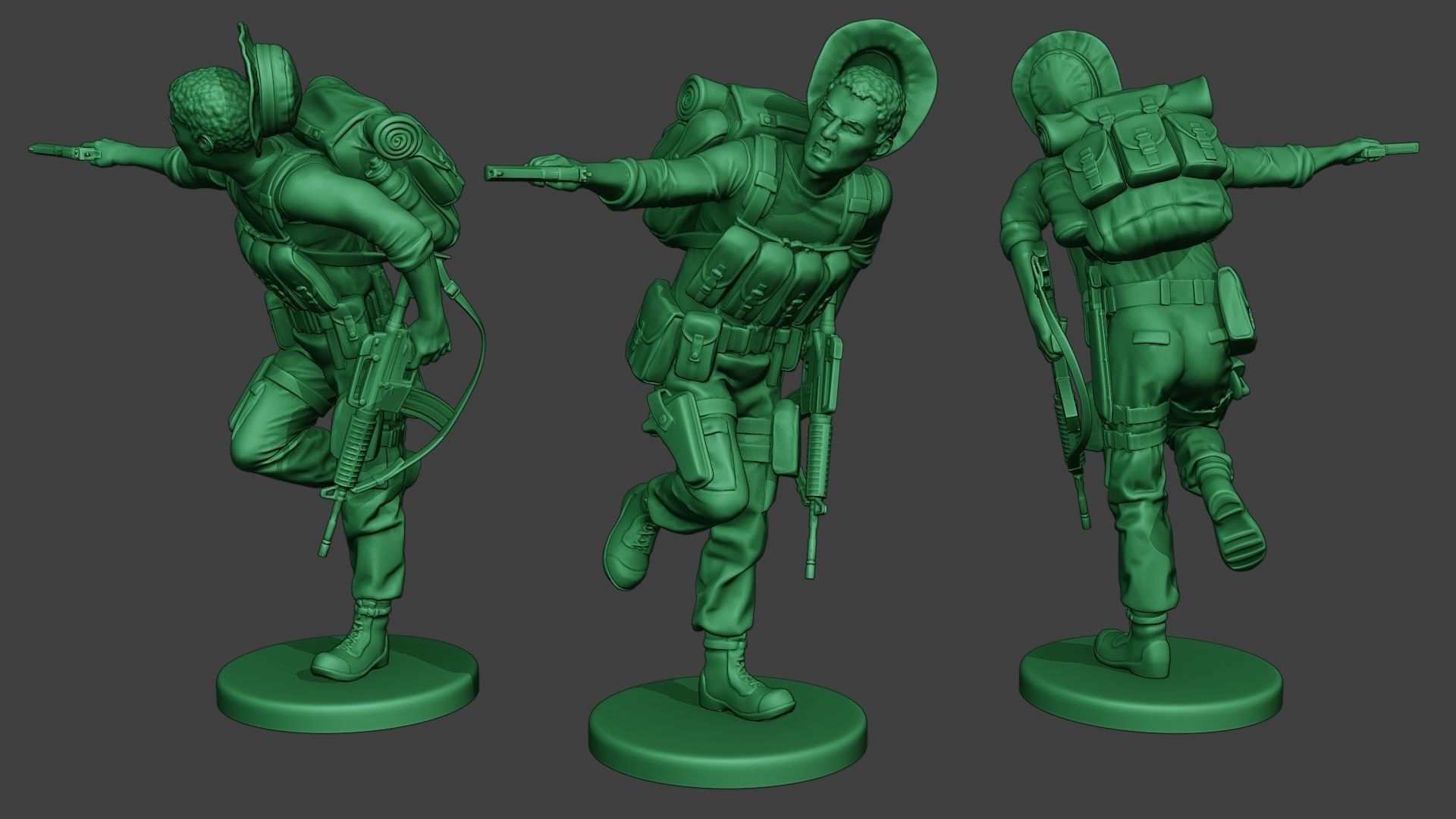 Modern Jungle Soldiers MJS1 Pack 2 3D Model Collection_6