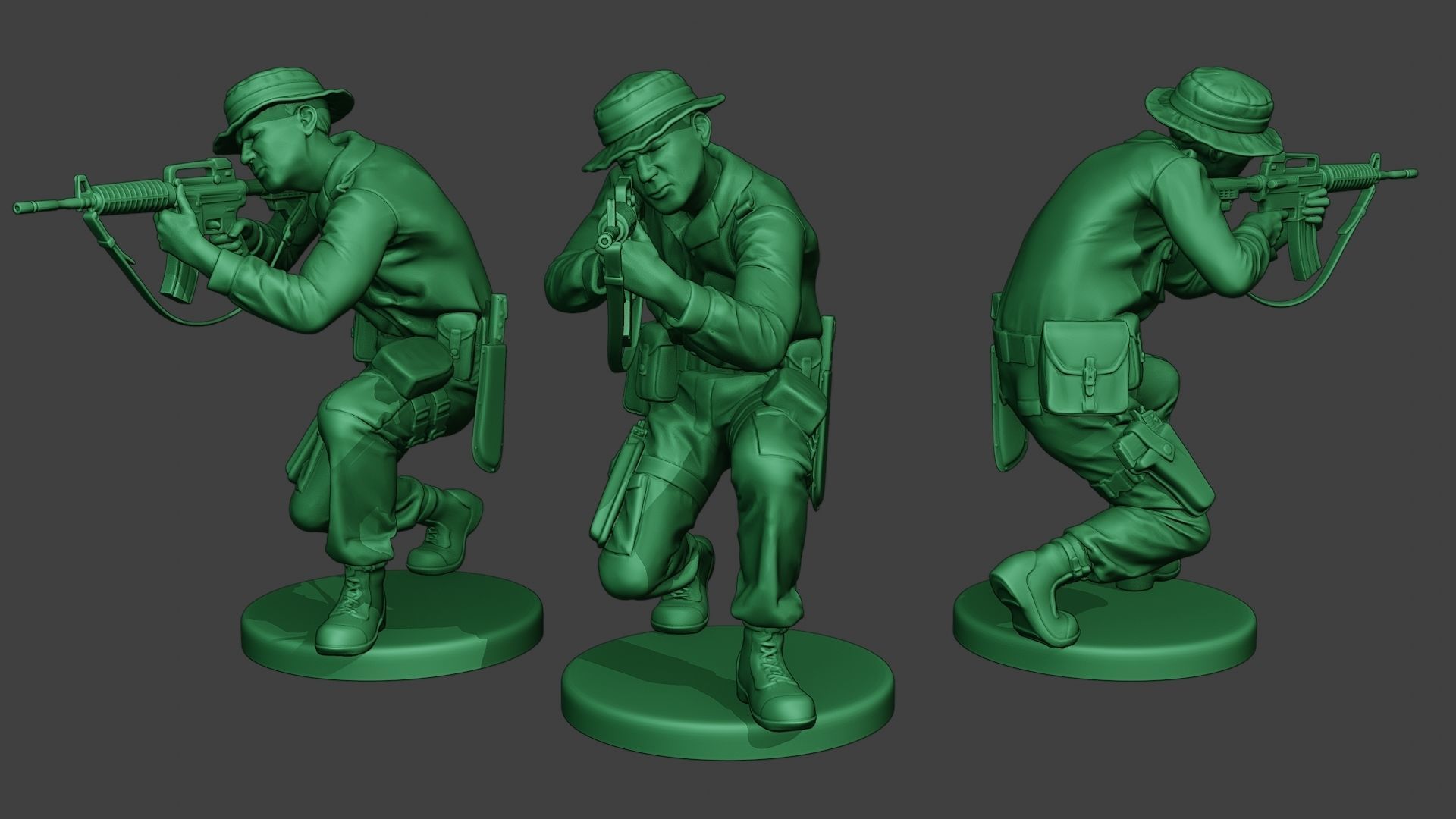 Modern Jungle Soldiers MJS1 Pack 2 3D Model Collection_8