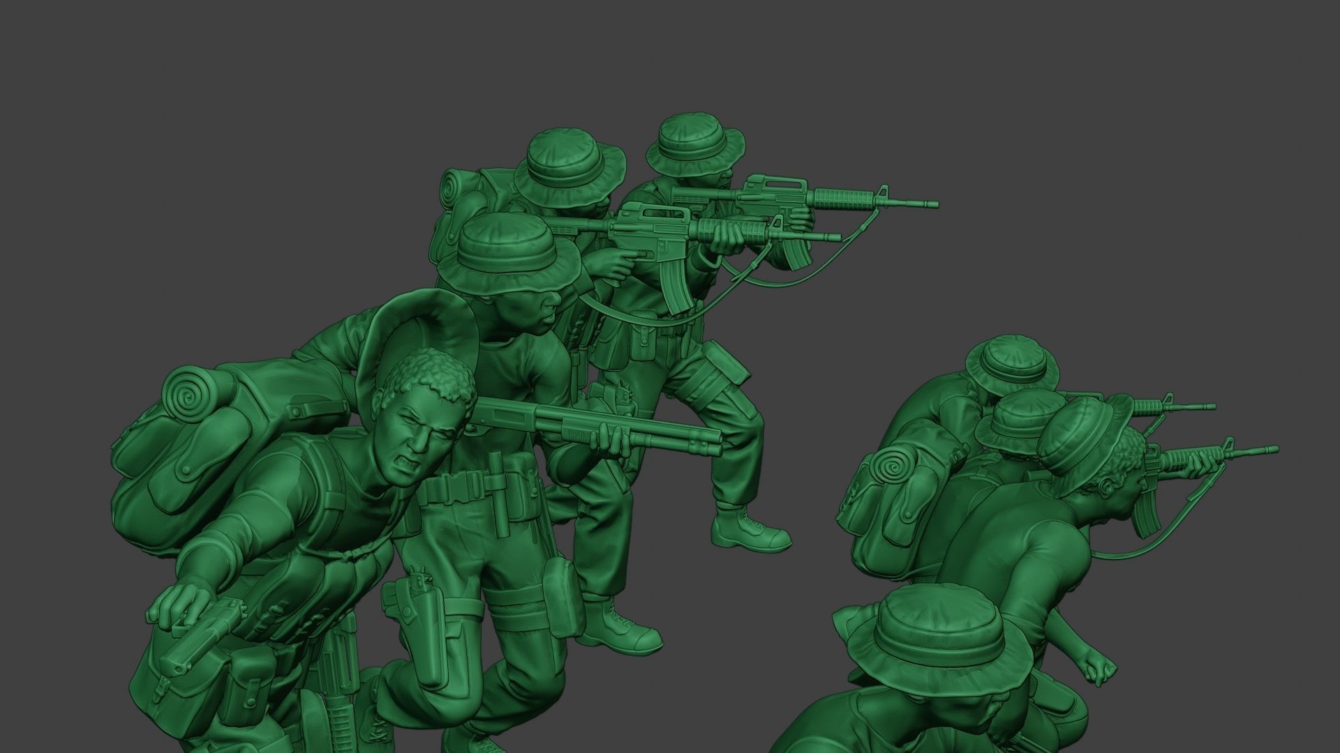 Modern Jungle Soldiers MJS1 Pack 2 3D Model Collection_25