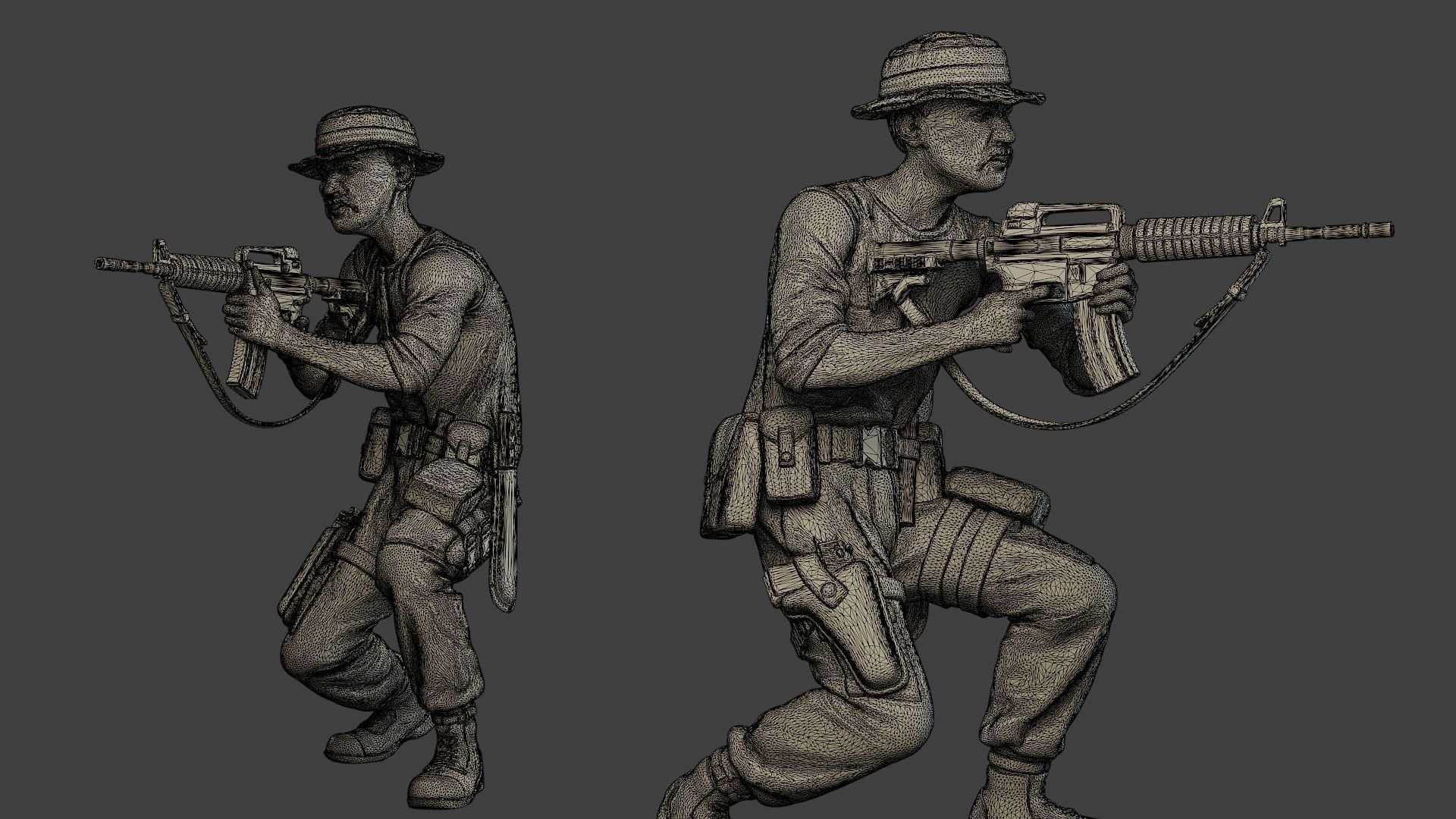 Modern Jungle Soldiers MJS1 Pack 2 3D Model Collection_10
