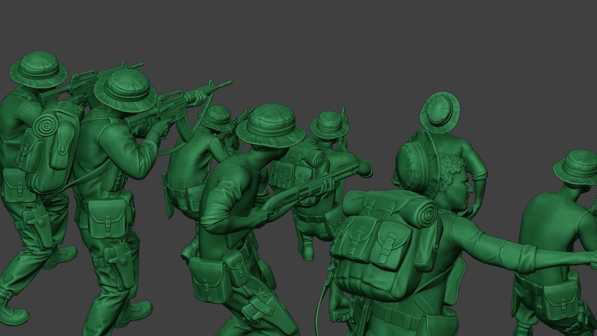 Modern Jungle Soldiers MJS1 Pack 2 3D Model Collection_22