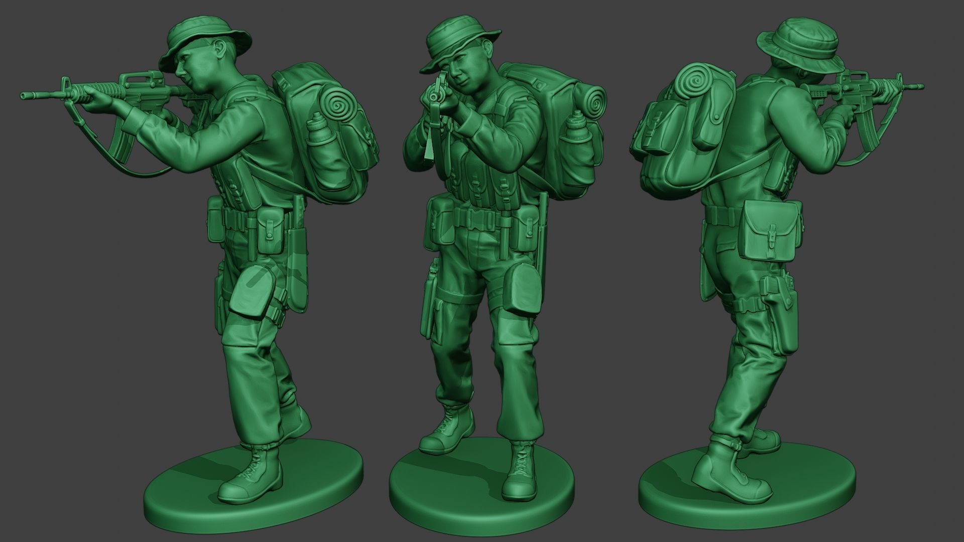 Modern Jungle Soldiers MJS1 Pack 2 3D Model Collection_9