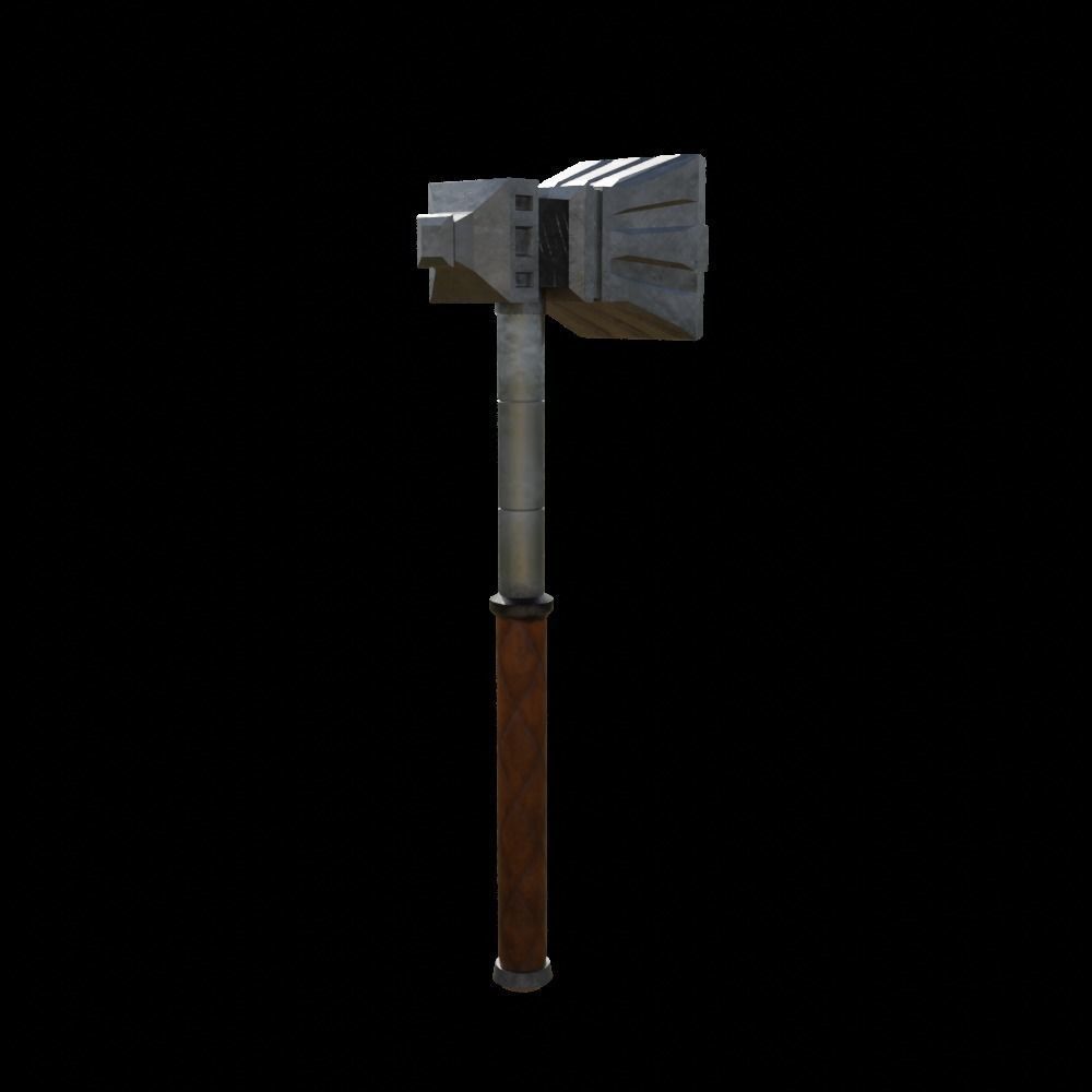 Hammer Weapon PBR 3D model_4