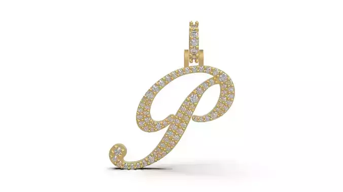 Initial Letter P Necklace Pendant Alphabet Pendant 
