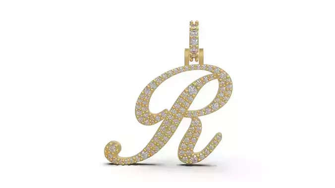 Initial Letter R Necklace Pendant Alphabet Pendant