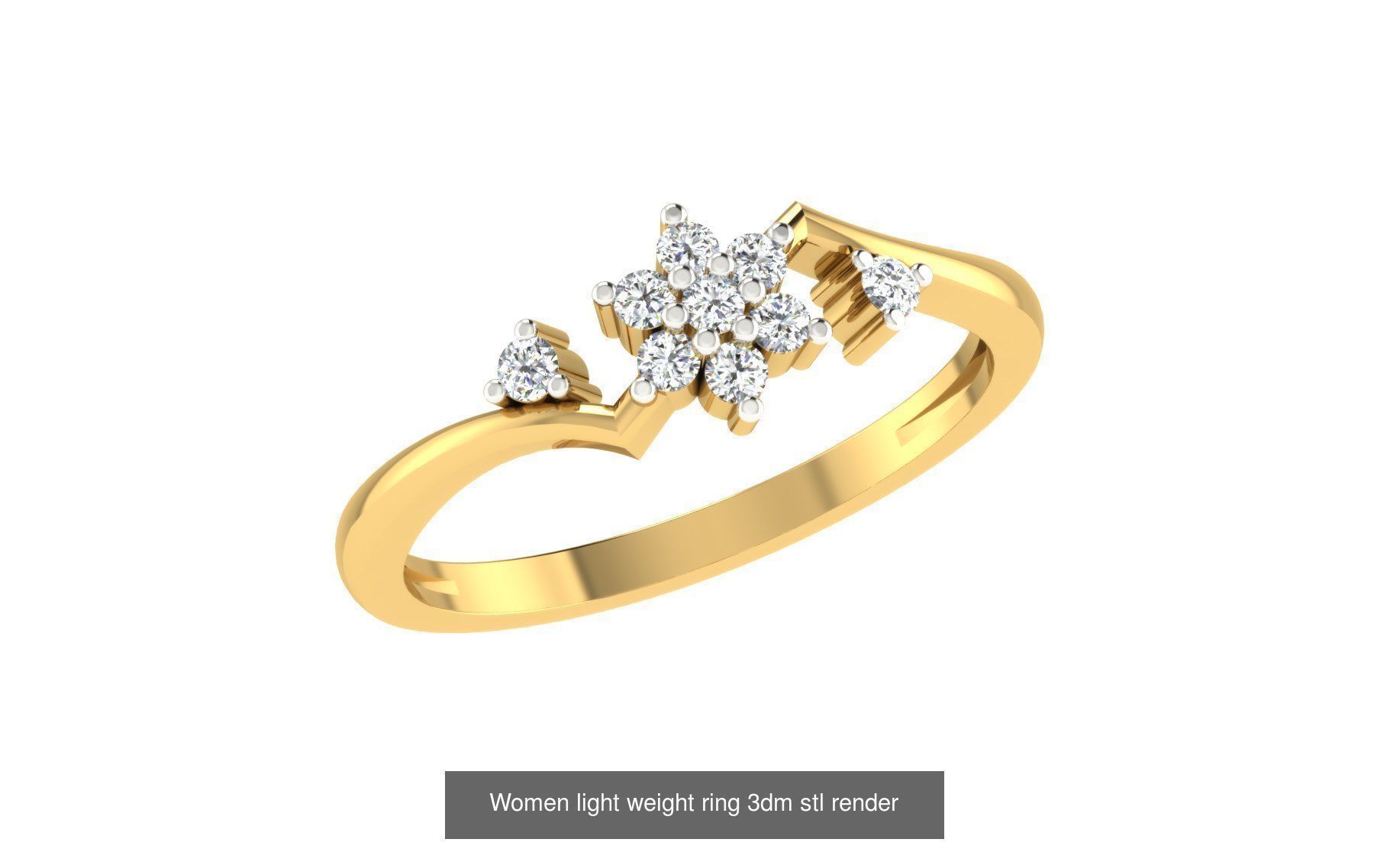 142 Women light weight ring 3dm stl render detail 3D print model 3D Model Collection_138