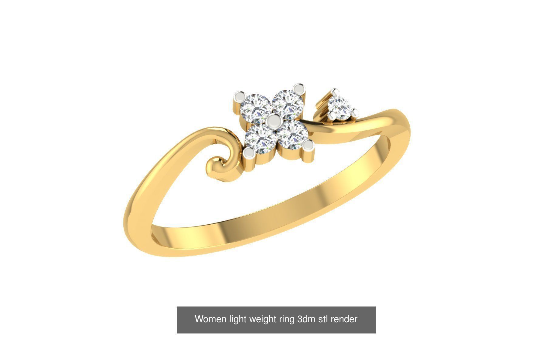 142 Women light weight ring 3dm stl render detail 3D print model 3D Model Collection_140