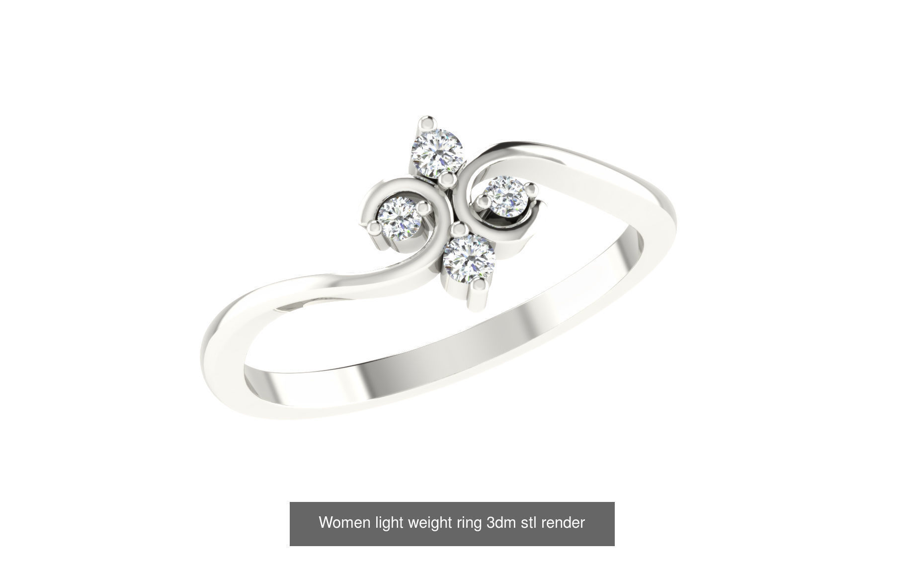 142 Women light weight ring 3dm stl render detail 3D print model 3D Model Collection_134