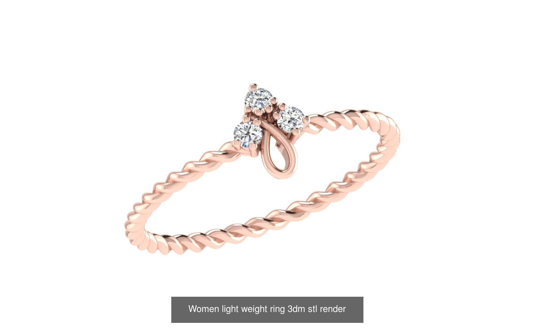 142 Women light weight ring 3dm stl render detail 3D print model 3D Model Collection_70