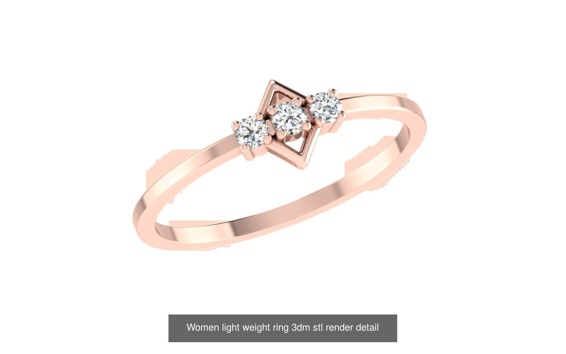 142 Women light weight ring 3dm stl render detail 3D print model 3D Model Collection_37
