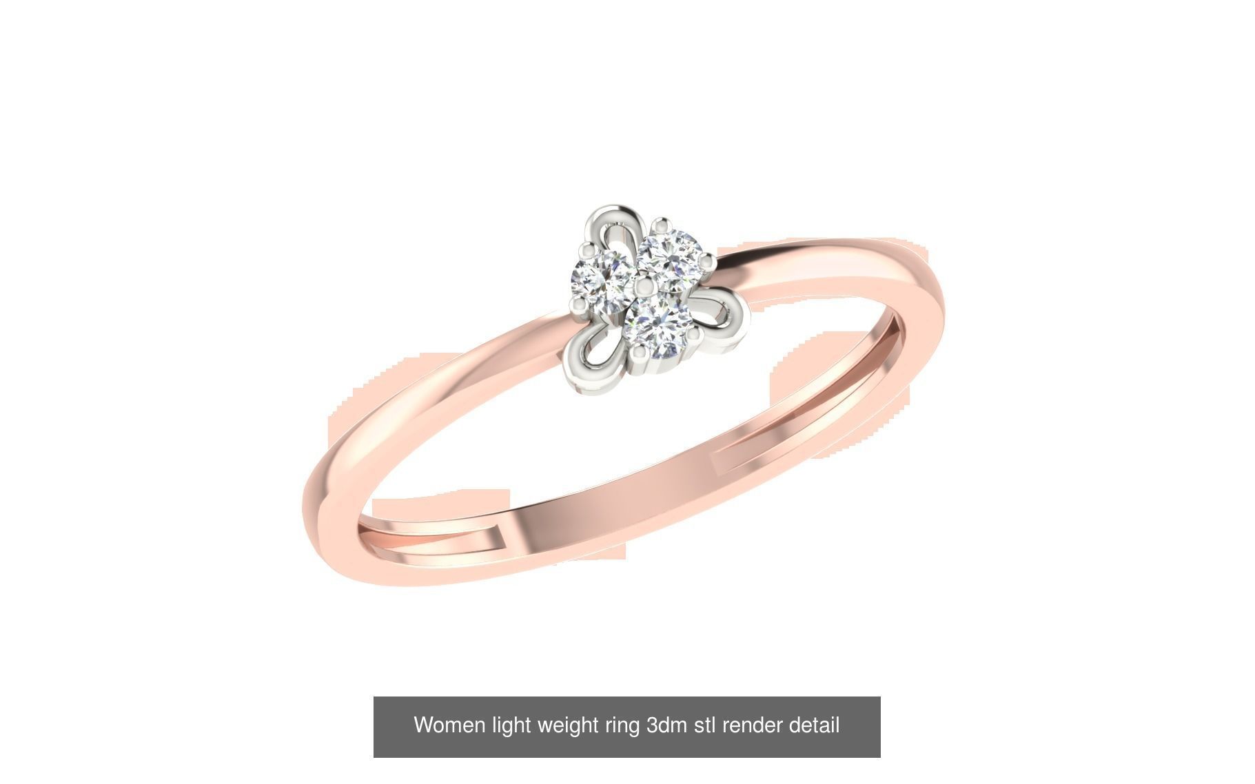 142 Women light weight ring 3dm stl render detail 3D print model 3D Model Collection_38