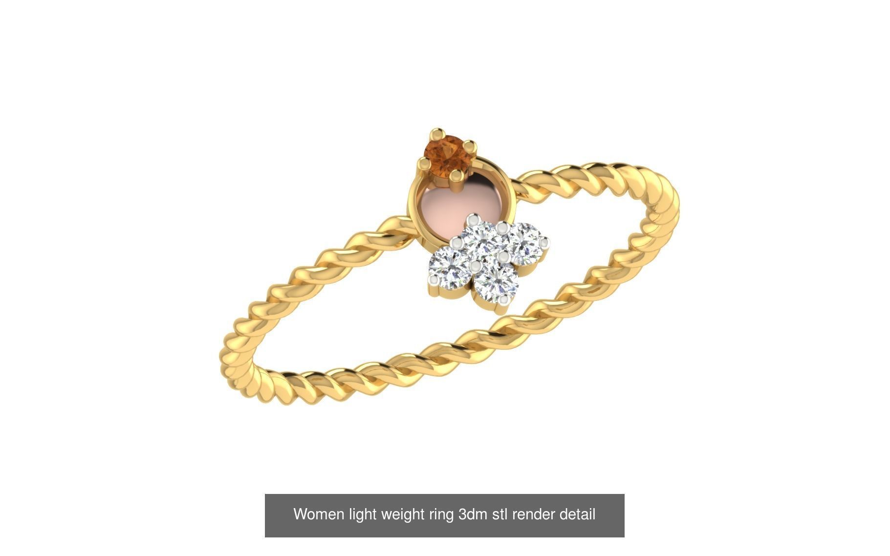 142 Women light weight ring 3dm stl render detail 3D print model 3D Model Collection_25