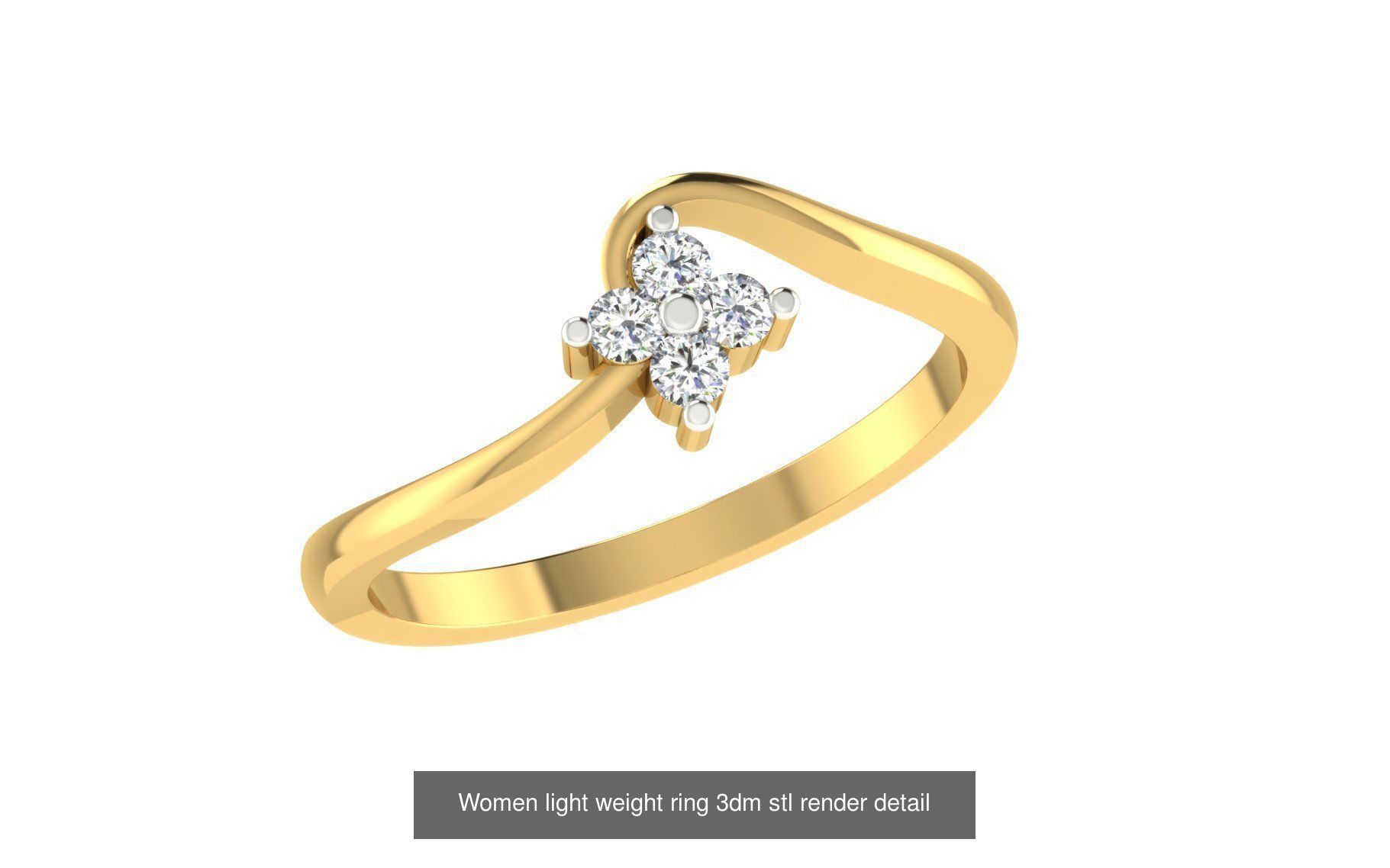 142 Women light weight ring 3dm stl render detail 3D print model 3D Model Collection_146