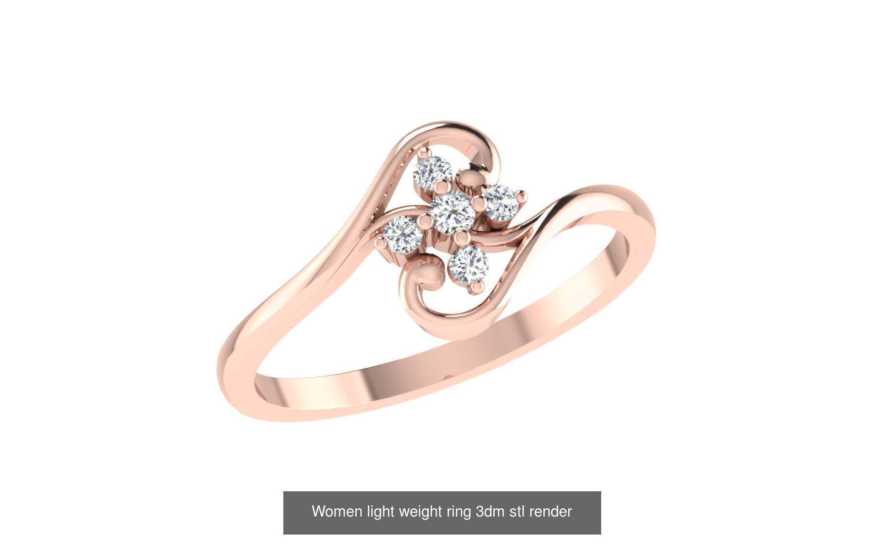 142 Women light weight ring 3dm stl render detail 3D print model 3D Model Collection_90