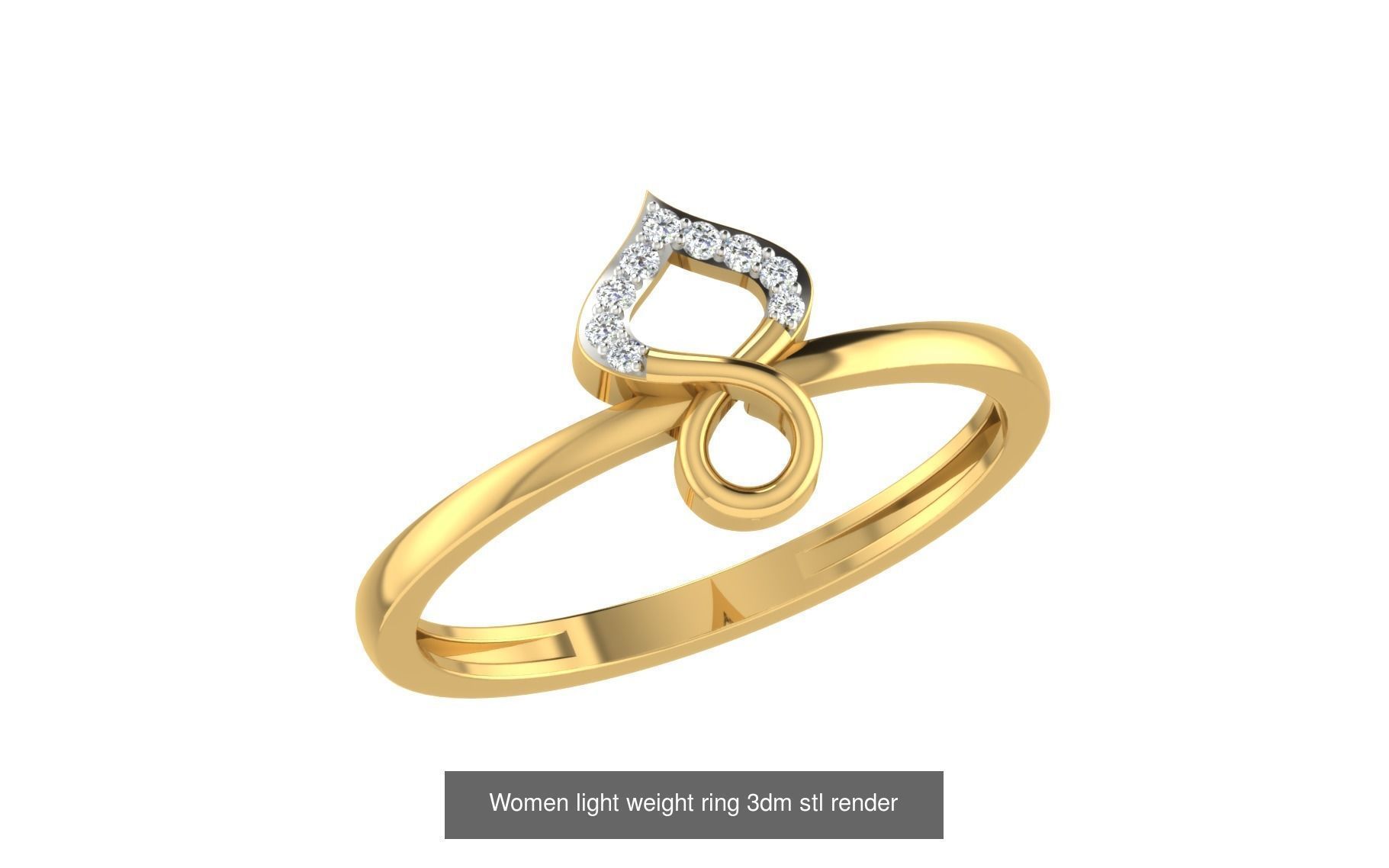 142 Women light weight ring 3dm stl render detail 3D print model 3D Model Collection_67
