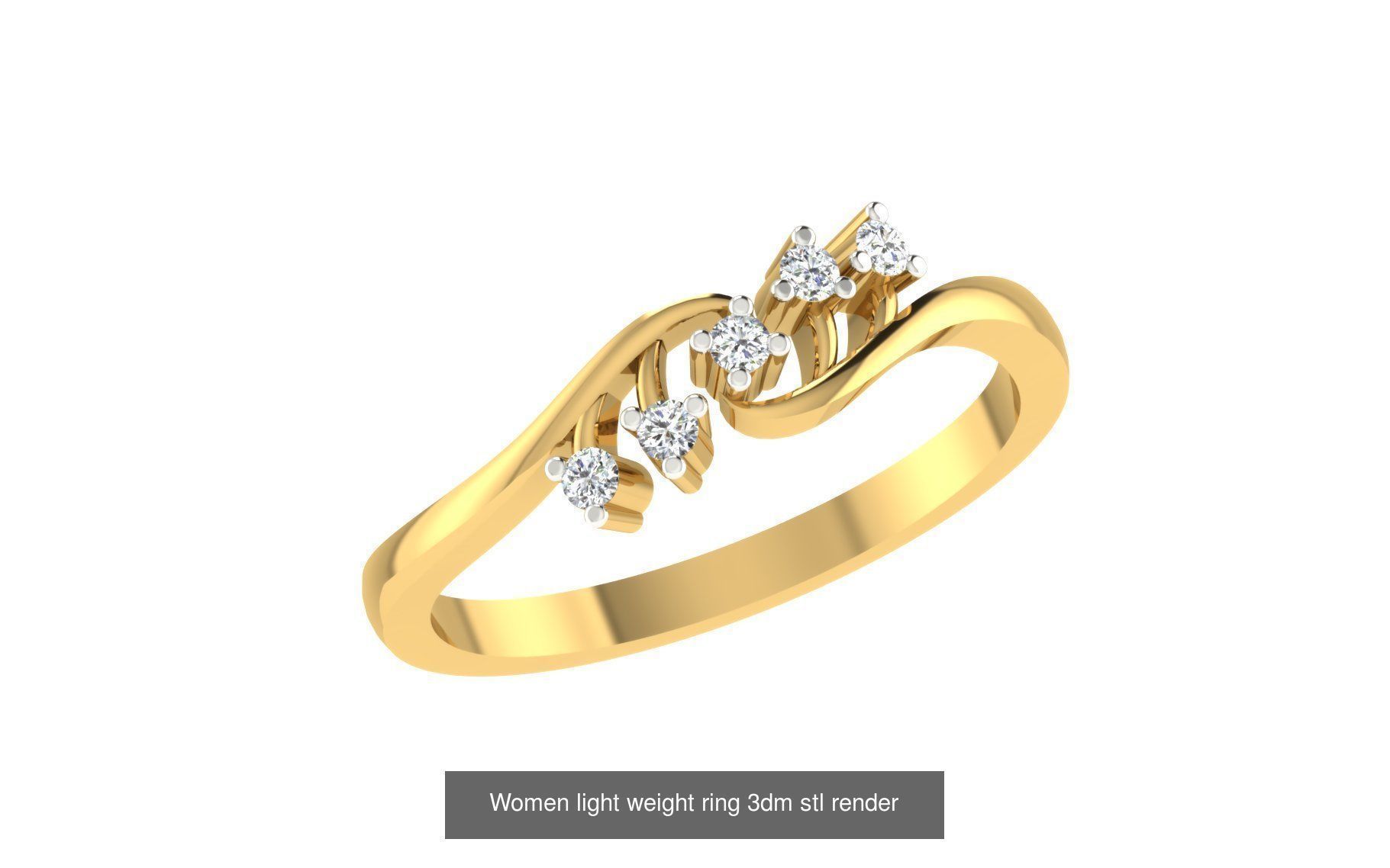 142 Women light weight ring 3dm stl render detail 3D print model 3D Model Collection_128