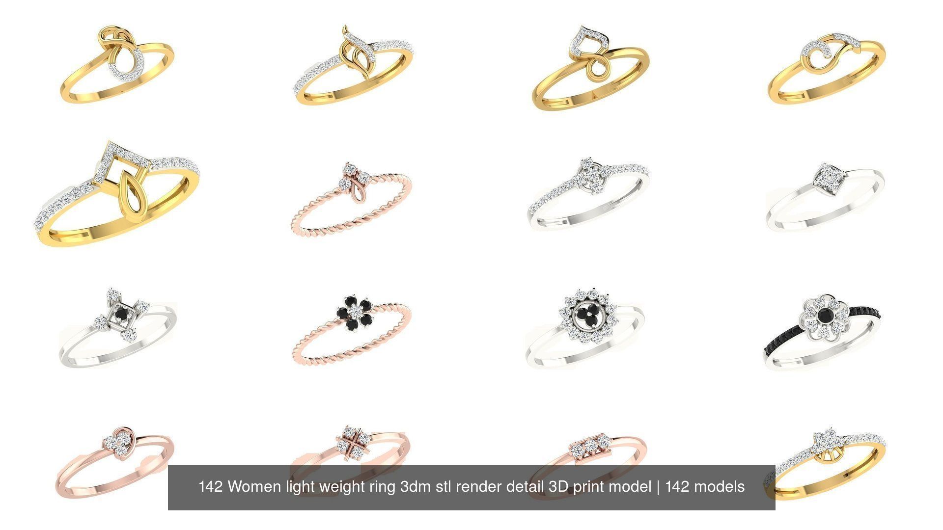 142 Women light weight ring 3dm stl render detail 3D print model 3D Model Collection_6