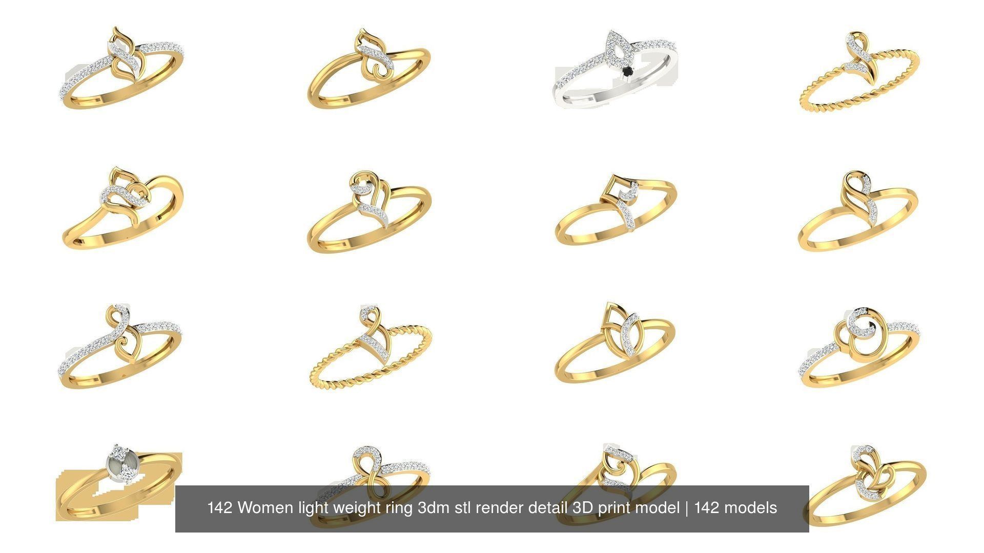 142 Women light weight ring 3dm stl render detail 3D print model 3D Model Collection_4