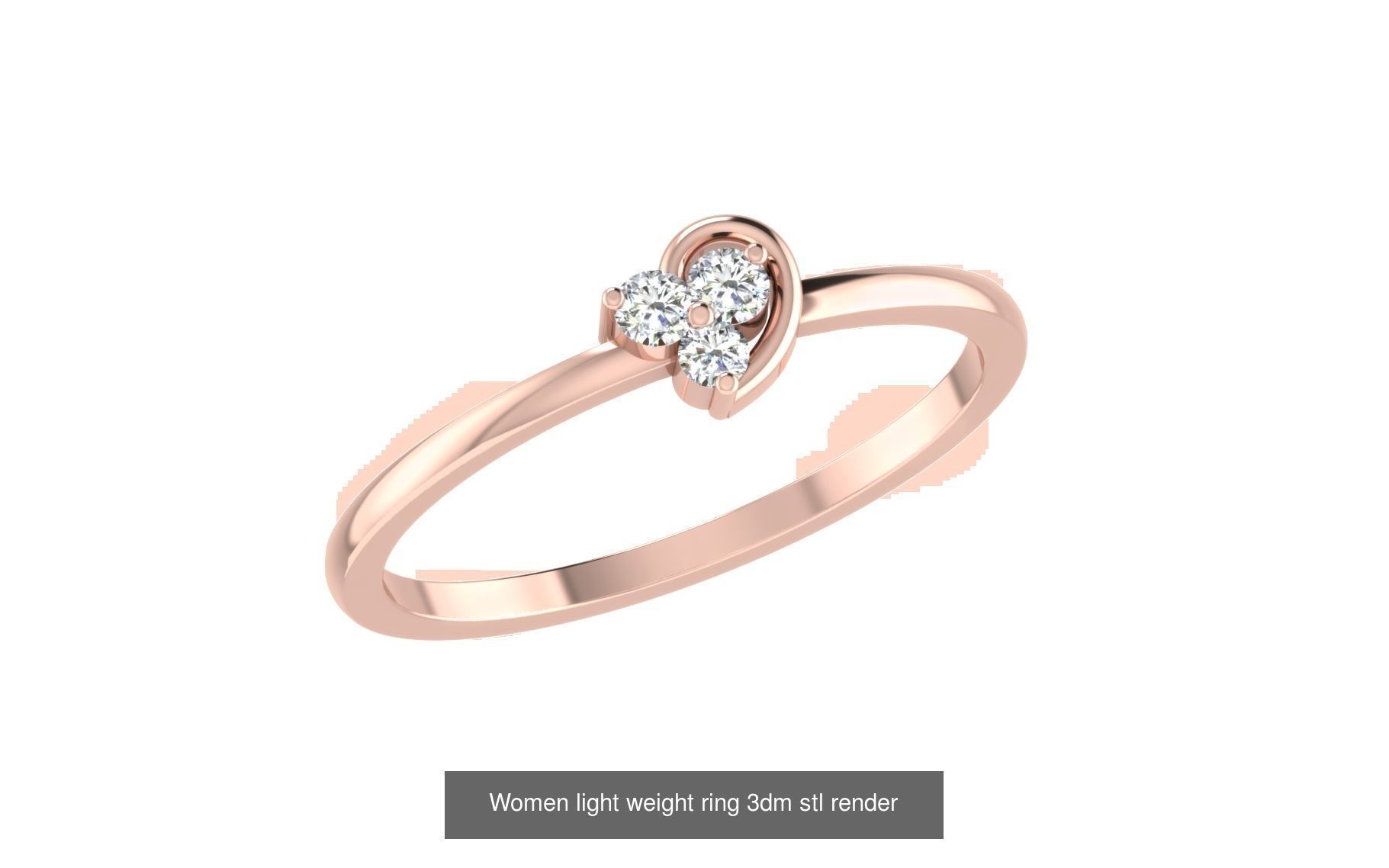 142 Women light weight ring 3dm stl render detail 3D print model 3D Model Collection_77